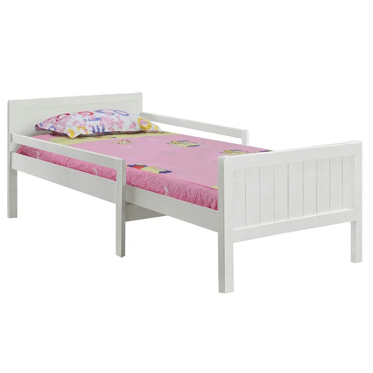 Pat pentru copii EUNIKA 90x200, alb, lemn, cu somiera
