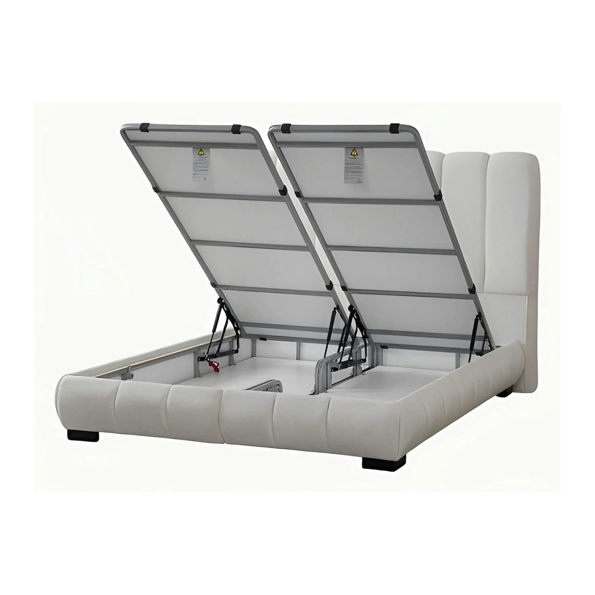 Pat PLATINUM 160x200, stofa crem - Troya 01, cu somiera si spatiu depozitare