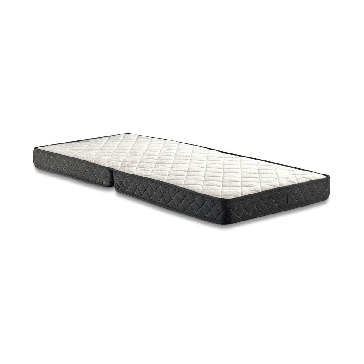 Pat pliabil XL Katlanir 90x200, stejar/negru, placaj/metal, cu saltea si somiera
