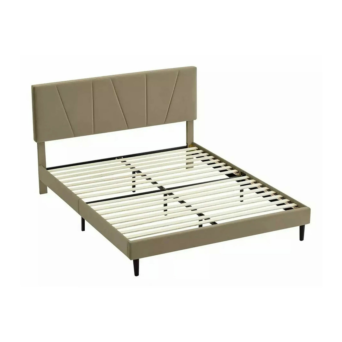 Pat SAVANA 120x200, stofa catifelata bej - Bluvel 28, suport saltea