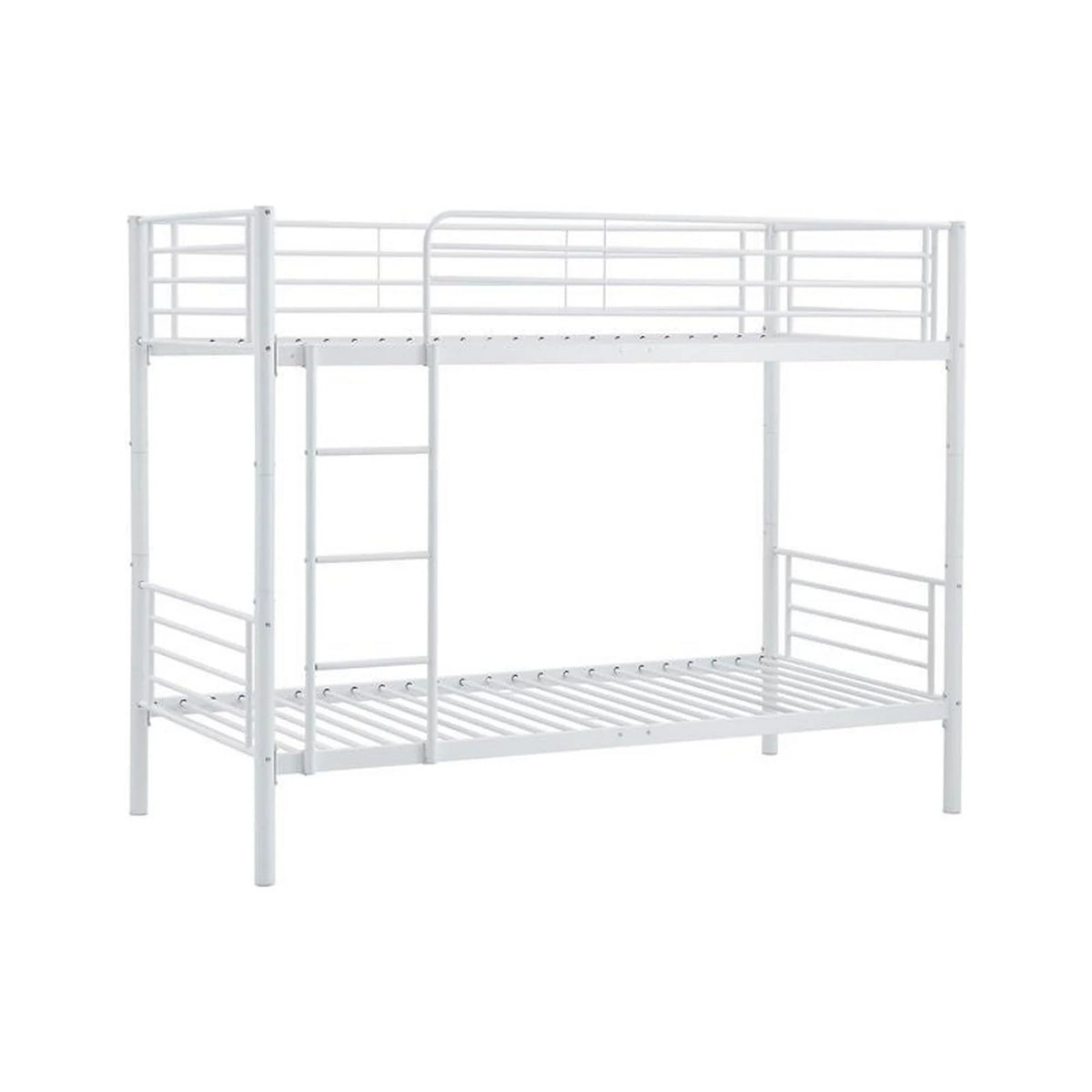 Pat supraetajat BUNKY 90x200, alb, metal, cu somiera