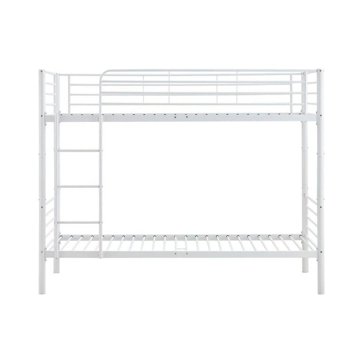 Pat supraetajat BUNKY 90x200, alb, metal, cu somiera