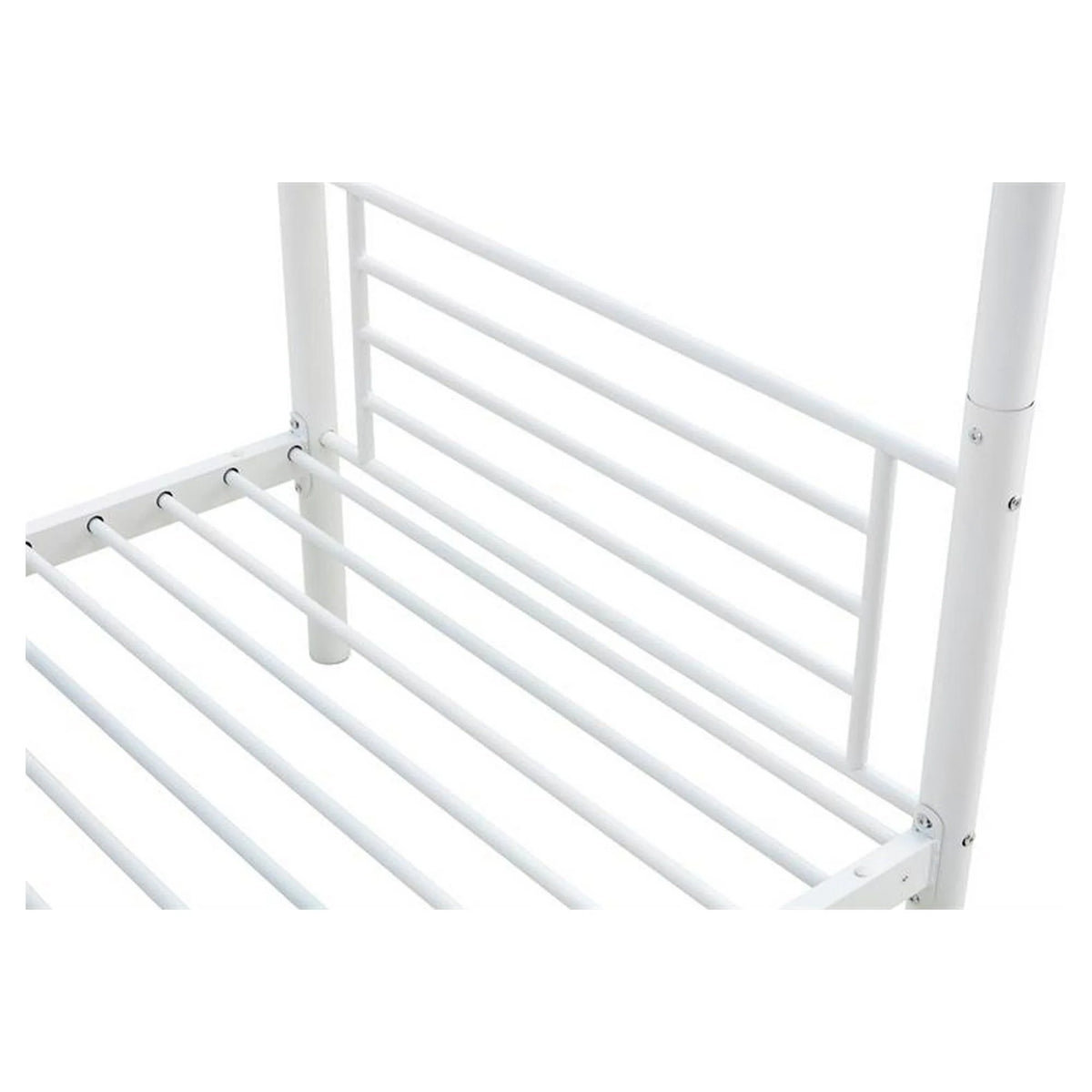 Pat supraetajat BUNKY 90x200, alb, metal, cu somiera