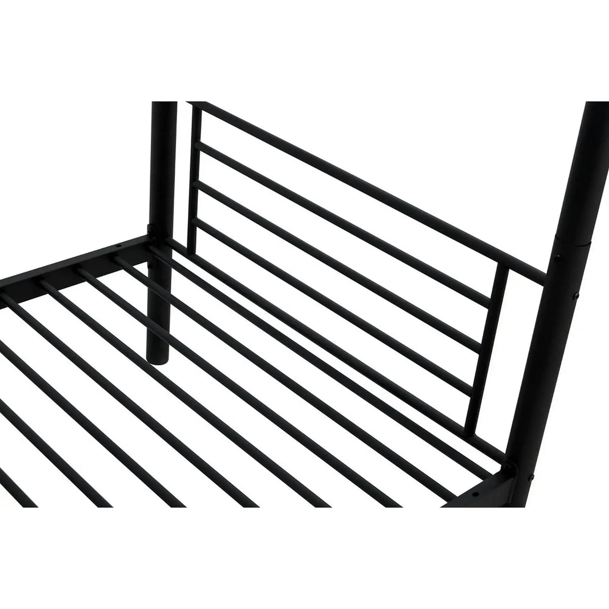 Pat supraetajat BUNKY 90x200, negru, metal, cu somiera