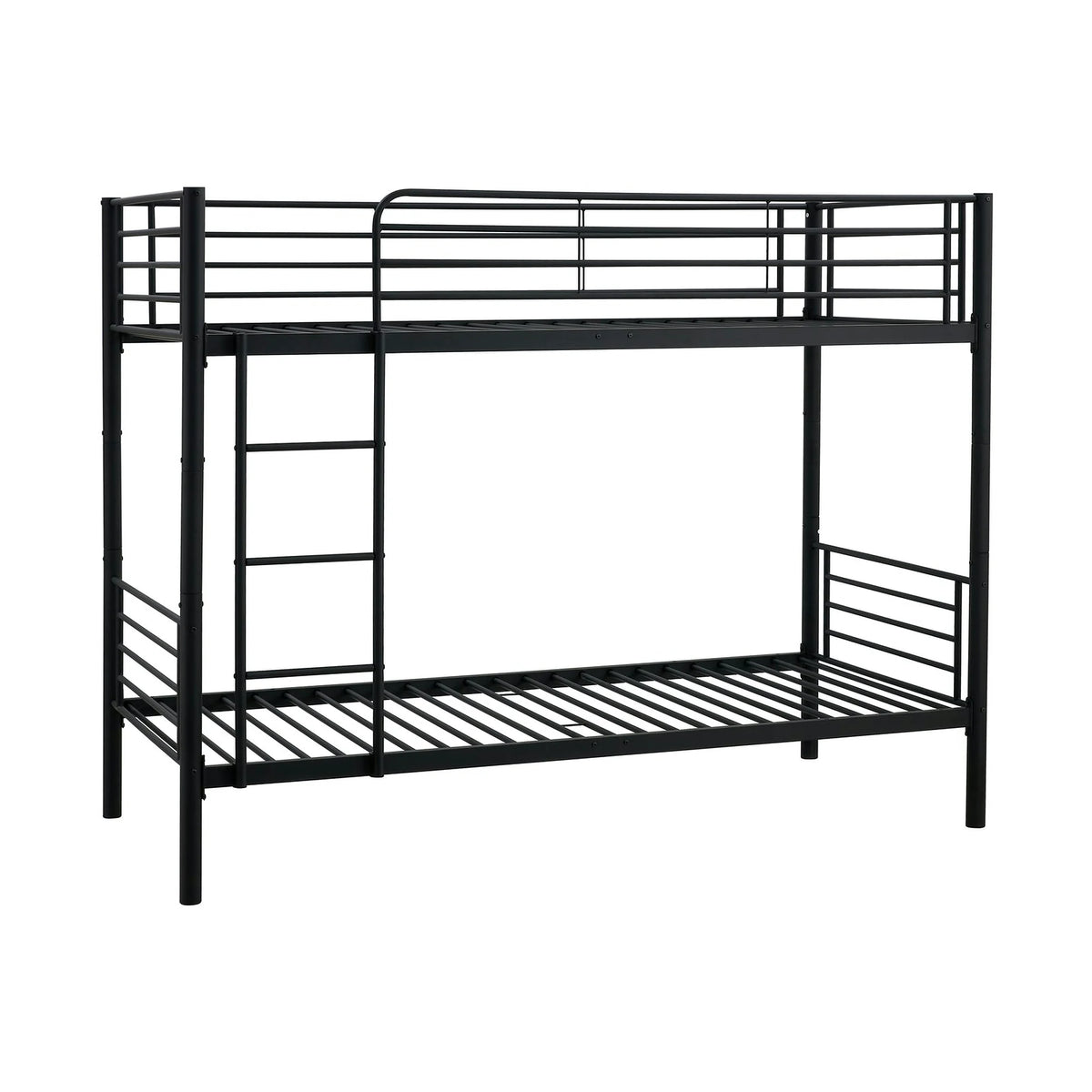 Pat supraetajat BUNKY 90x200, negru, metal, cu somiera