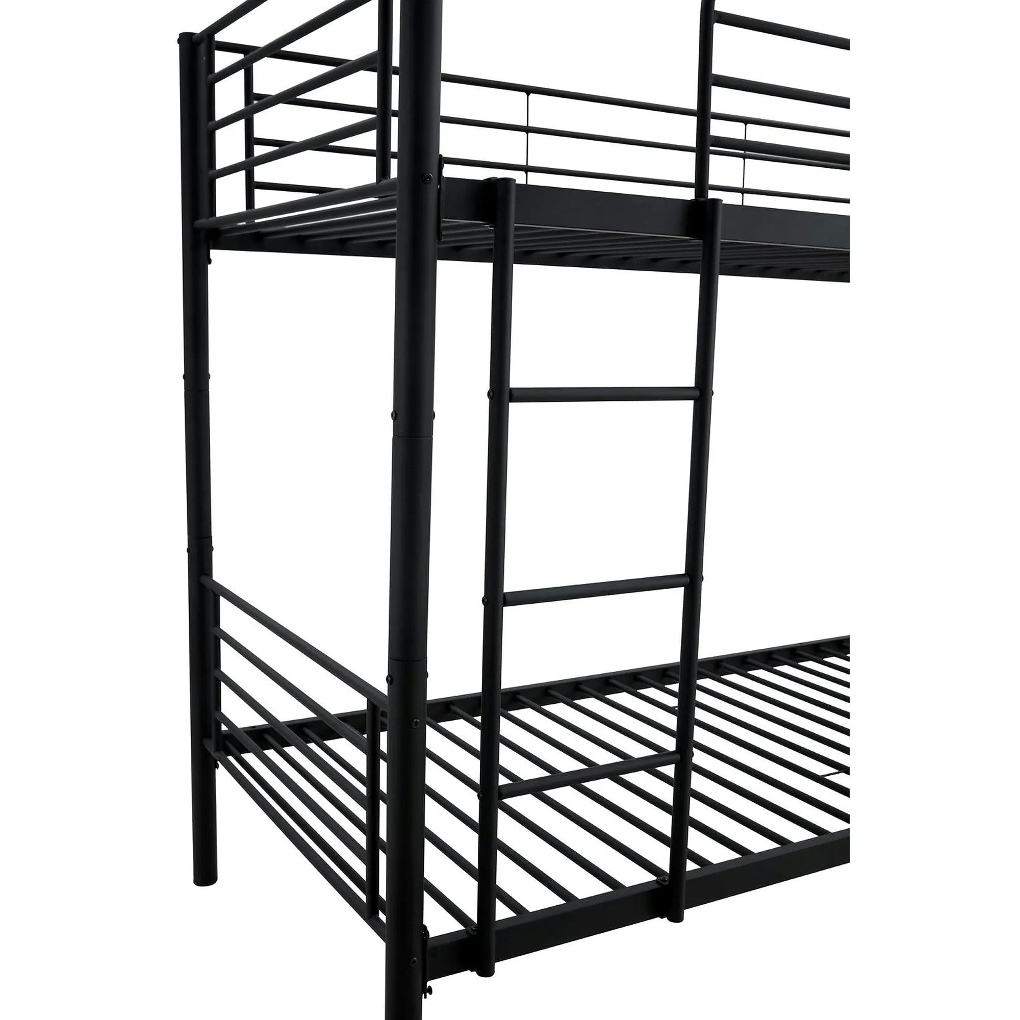 Pat supraetajat BUNKY 90x200, negru, metal, cu somiera