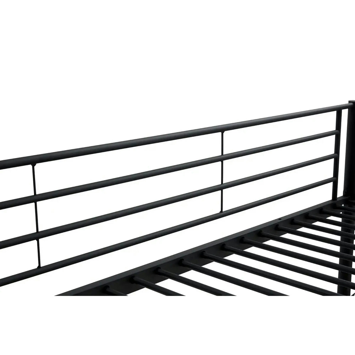 Pat supraetajat BUNKY 90x200, negru, metal, cu somiera