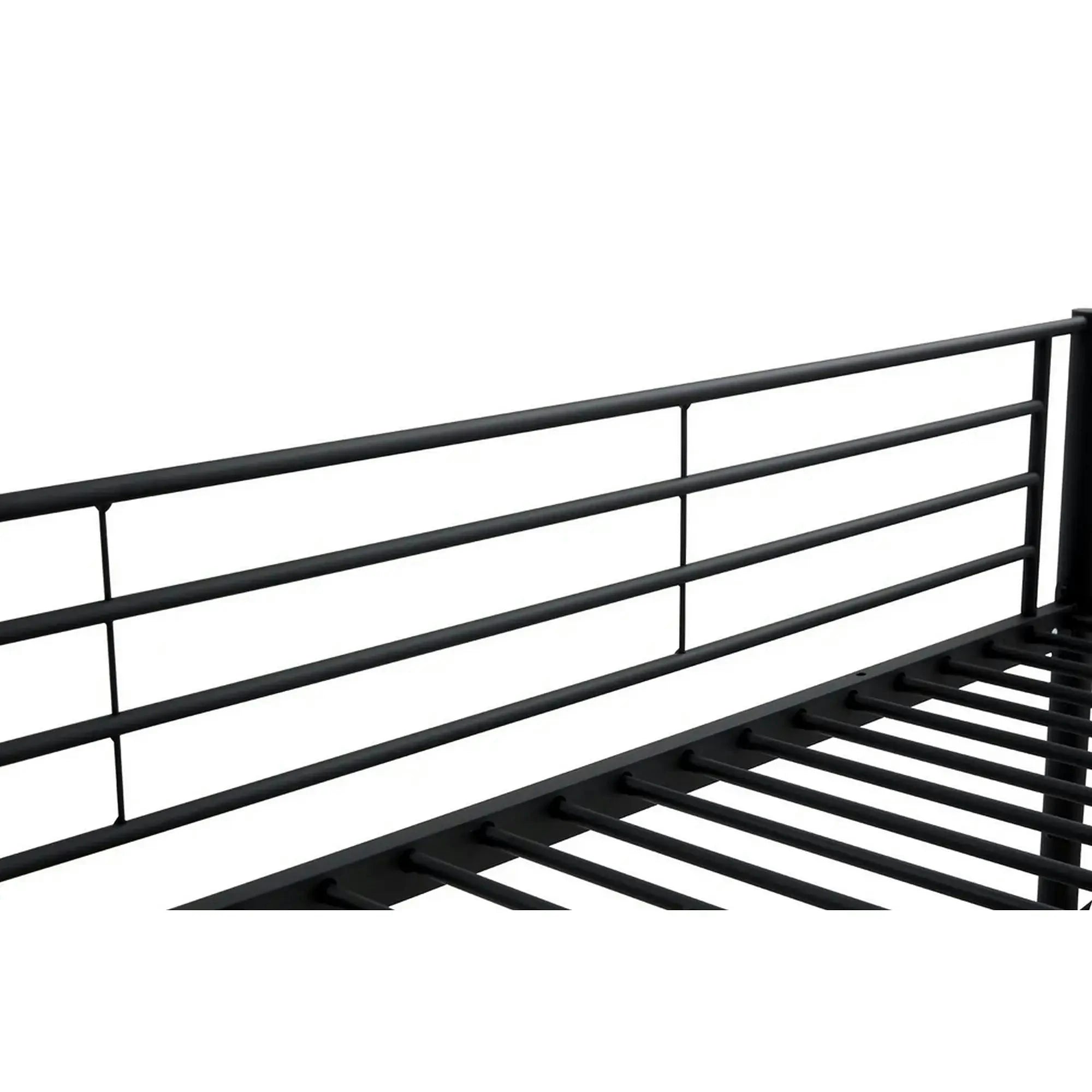 Pat supraetajat BUNKY 90x200, negru, metal, cu somiera