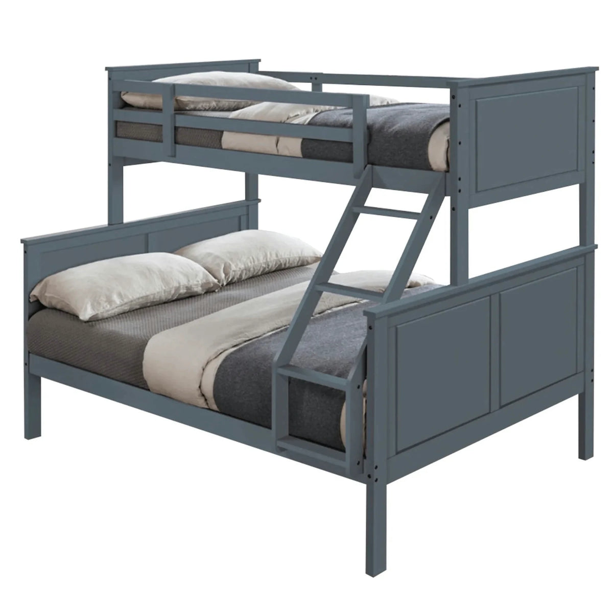Pat supraetajat NEVIL 90x200/140x200, gri antracit, cu somiera