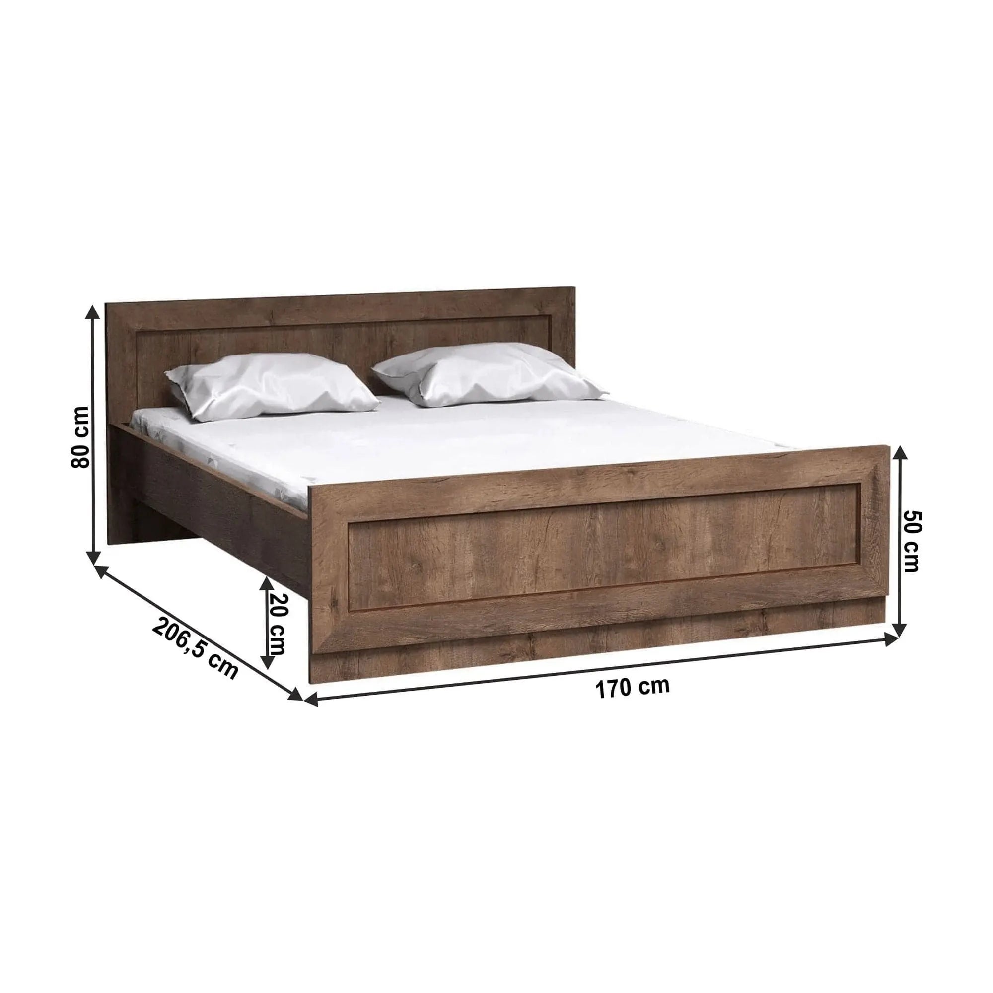 Pat TEDY Typ T20 160x200, stejar lefkas, PAL melaminat, cu somiera