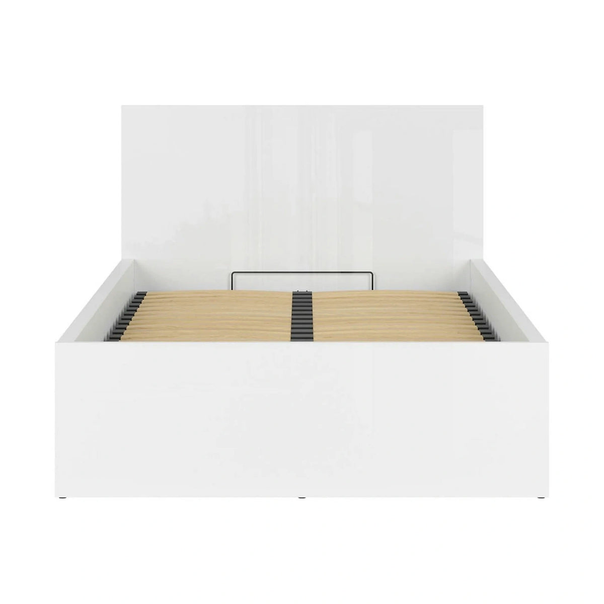 Pat TETRIX 120x200, alb lucios, PAL laminat, cu somiera si lada depozitare