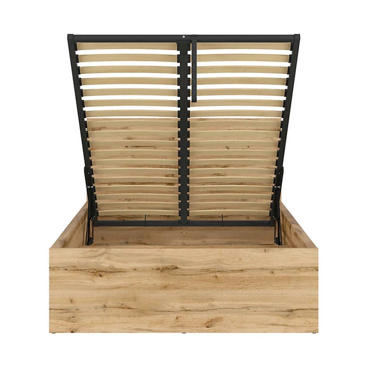 Pat TETRIX 120x200, stejar wotan, PAL laminat, cu somiera si lada depozitare