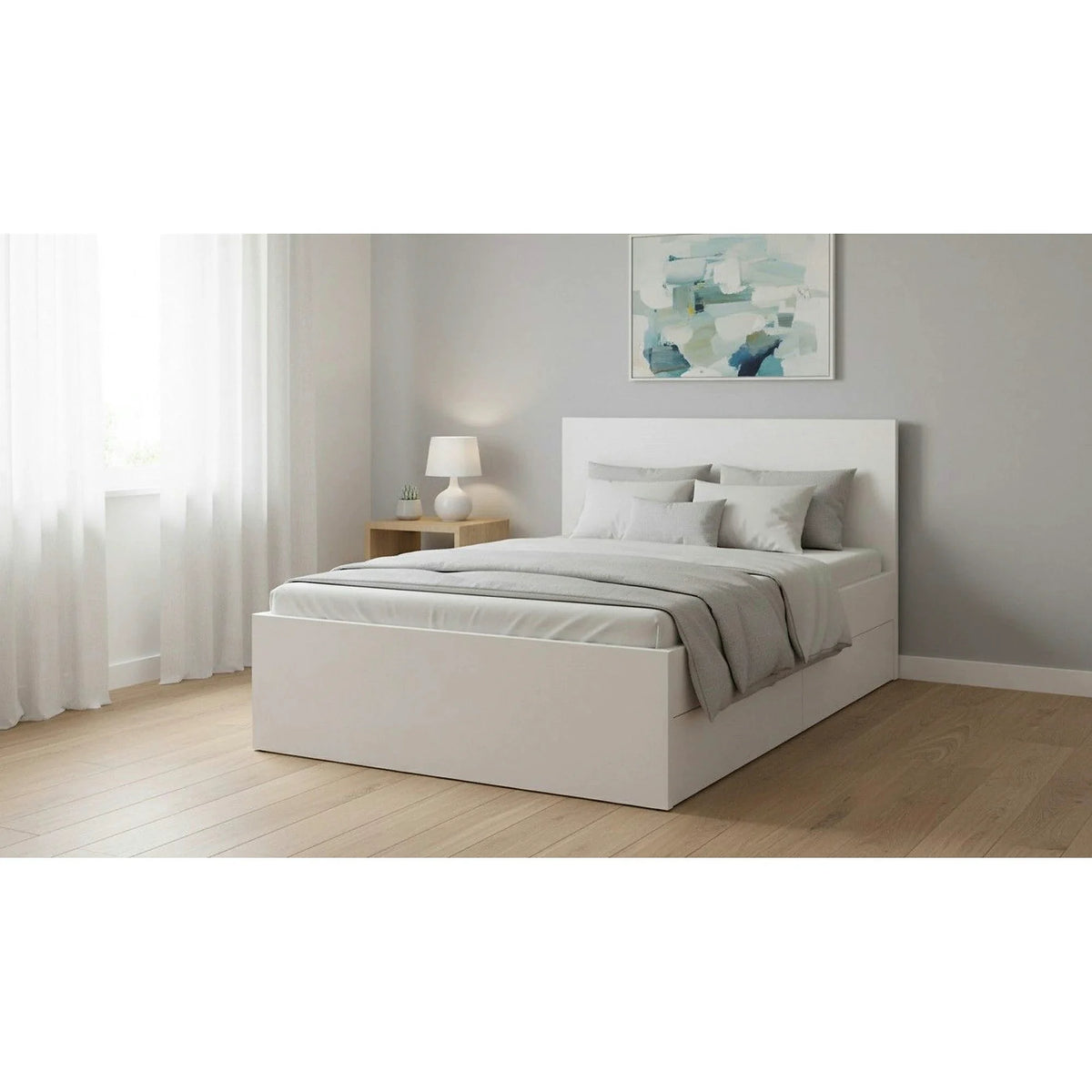 Pat TETRIX 90x200, casmir, PAL, cu somiera si spatiu depozitare