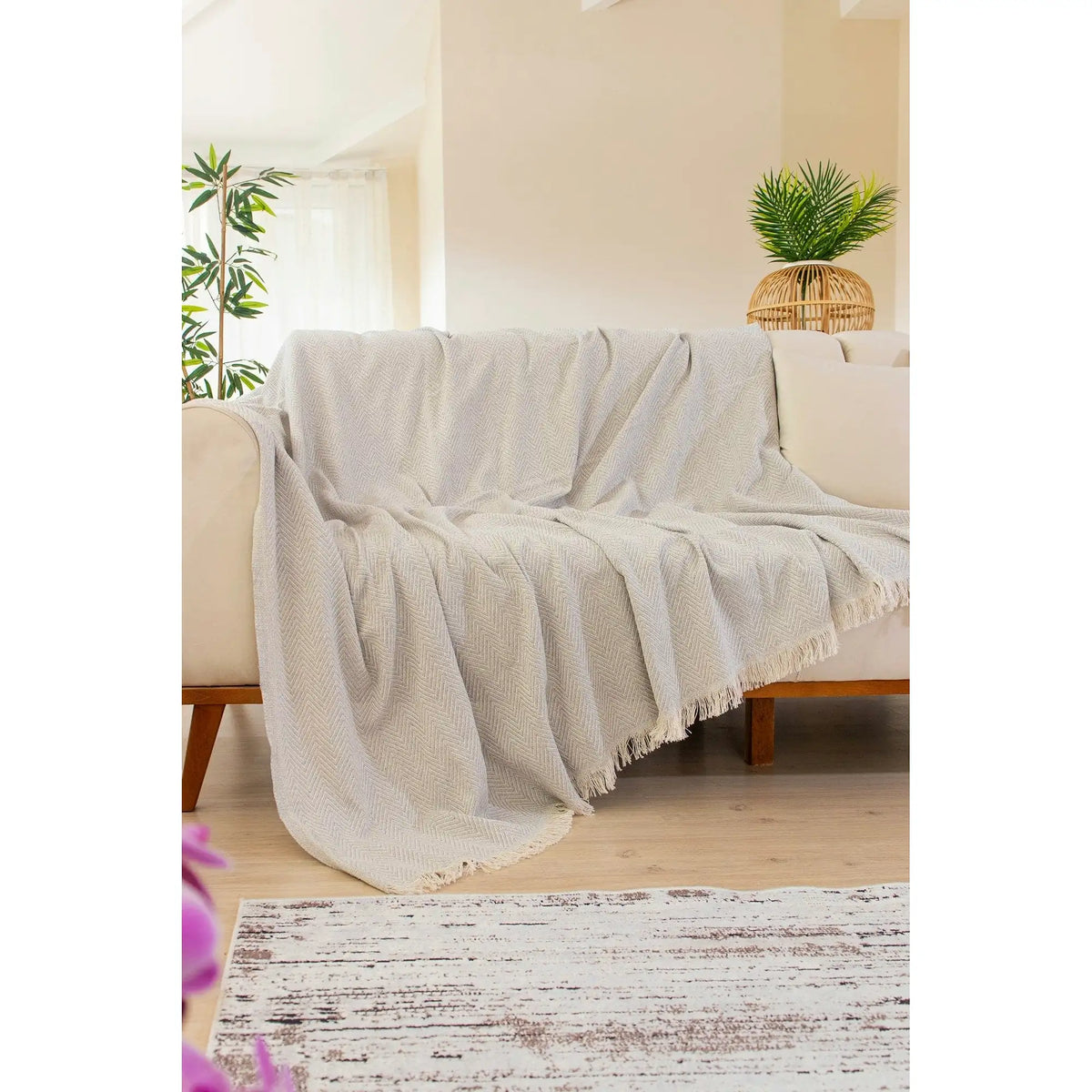 Patura 670TBH1704, gri, bumbac/poliester, 170x200 cm