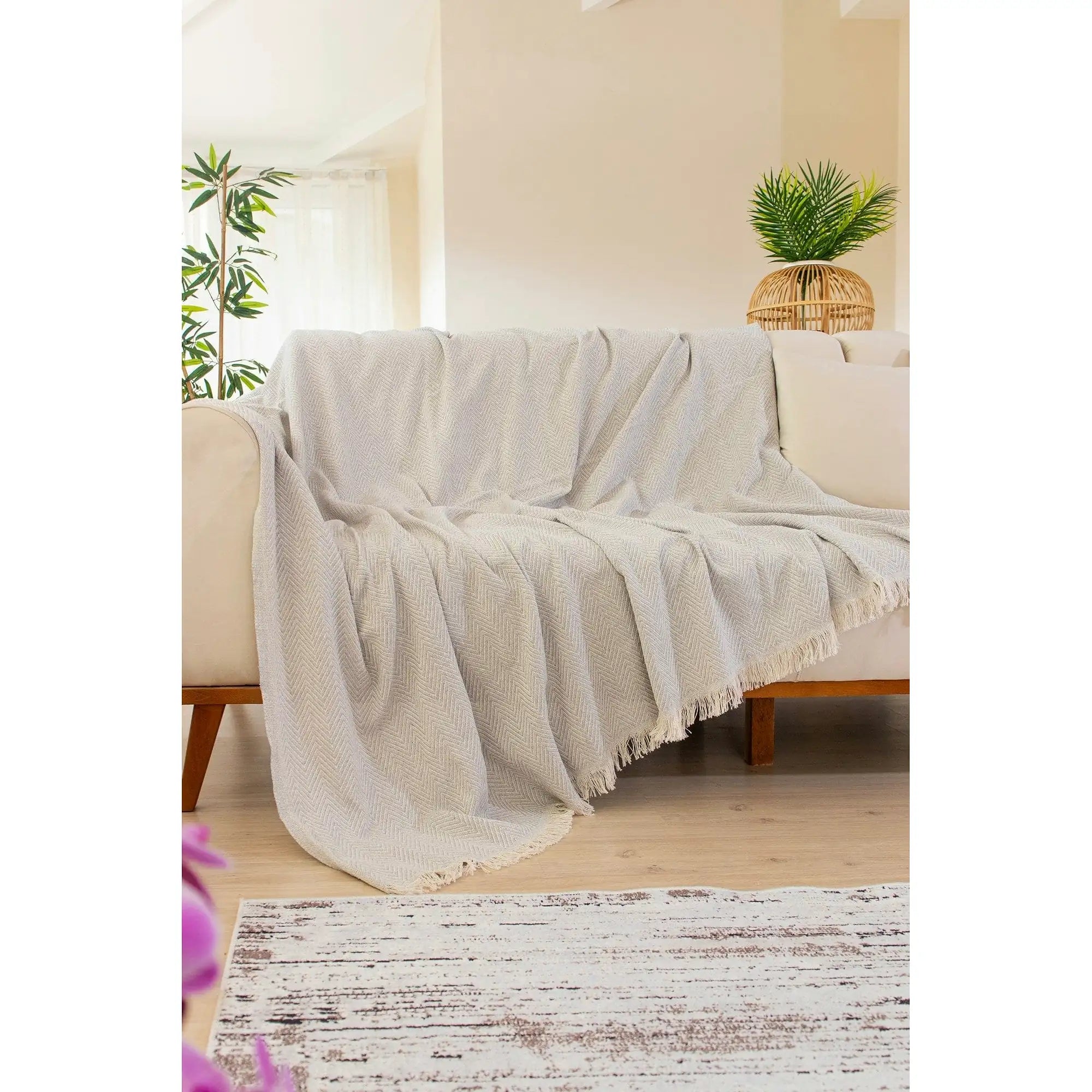 Patura 670TBH1704, gri, bumbac/poliester, 170x200 cm