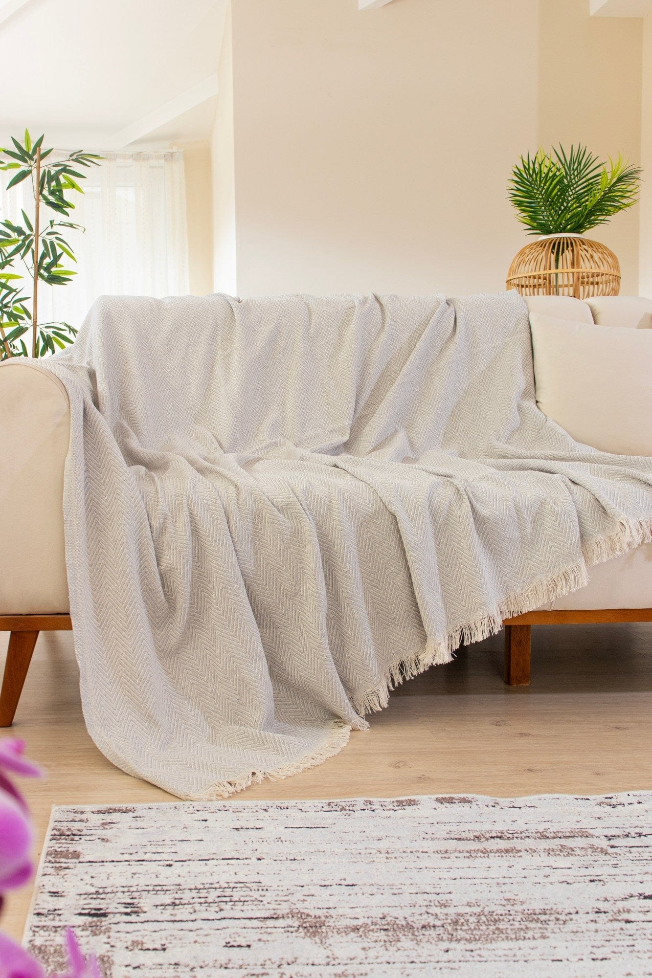 Patura 670TBH1704, gri, bumbac/poliester, 170x200 cm