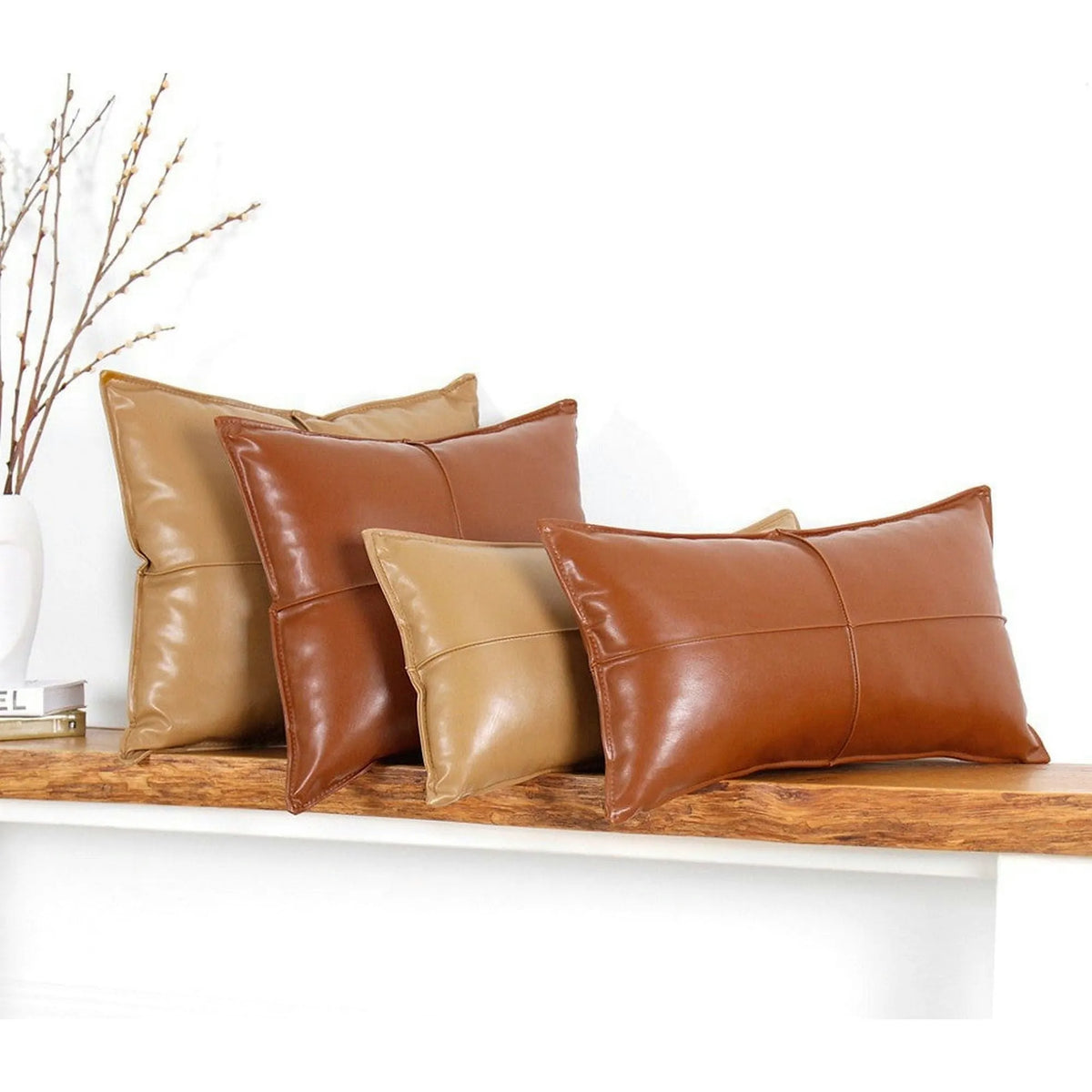 Perna 210FLF1116, maro, piele ecologica, 50x50 cm