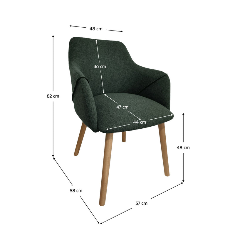 Scaun PETRUS, verde/fag, stofa clasica/lemn, 57x58x82 cm