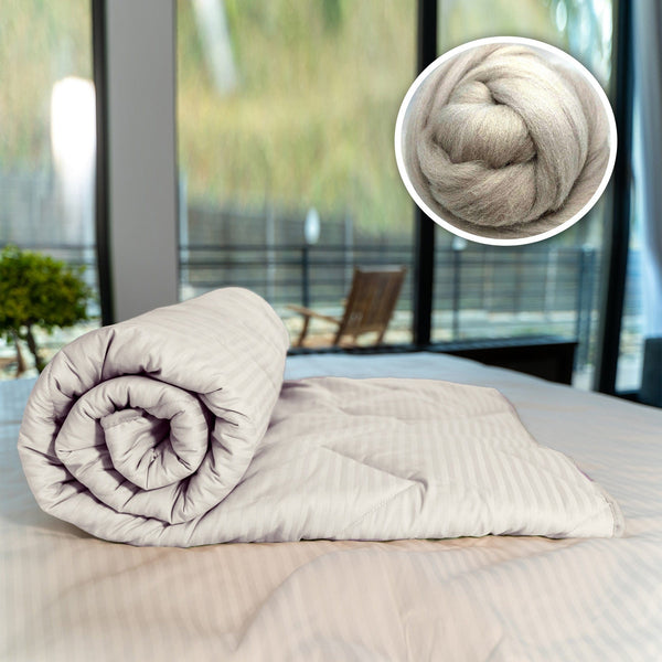 Pilota matlasata lana damasc, de iarna, crem, 180x210 cm