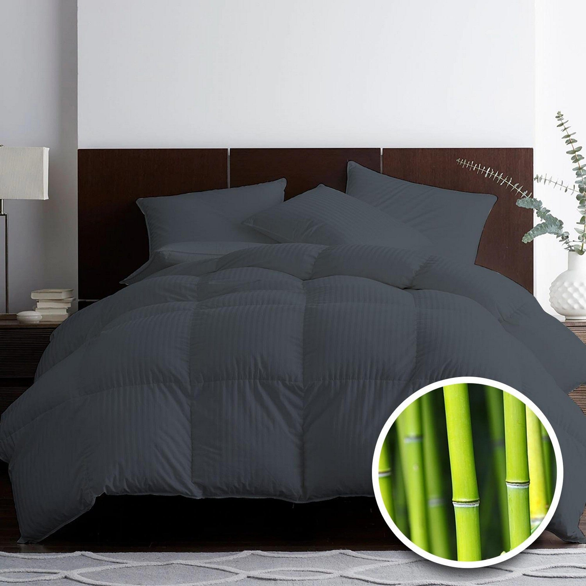 Pilota pat dublu matlasata, gri antracit, bumbac, 140x210 cm