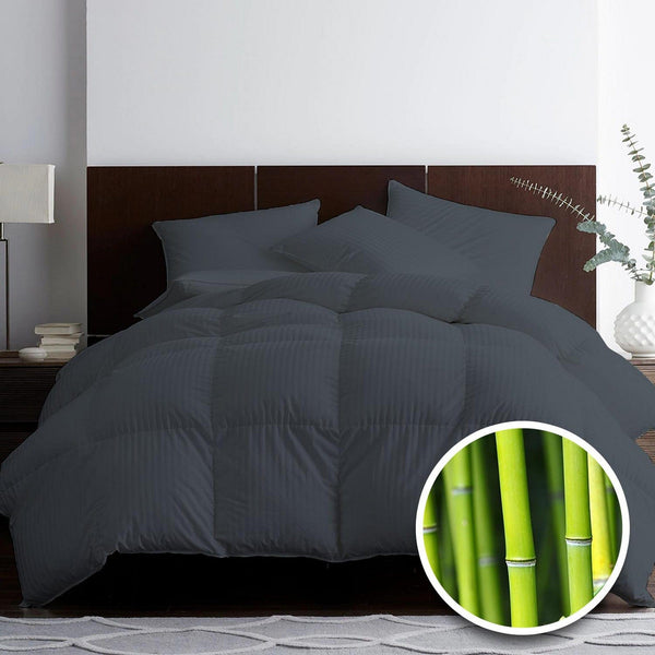 Pilota pat dublu matlasata, gri antracit, bumbac, 140x210 cm