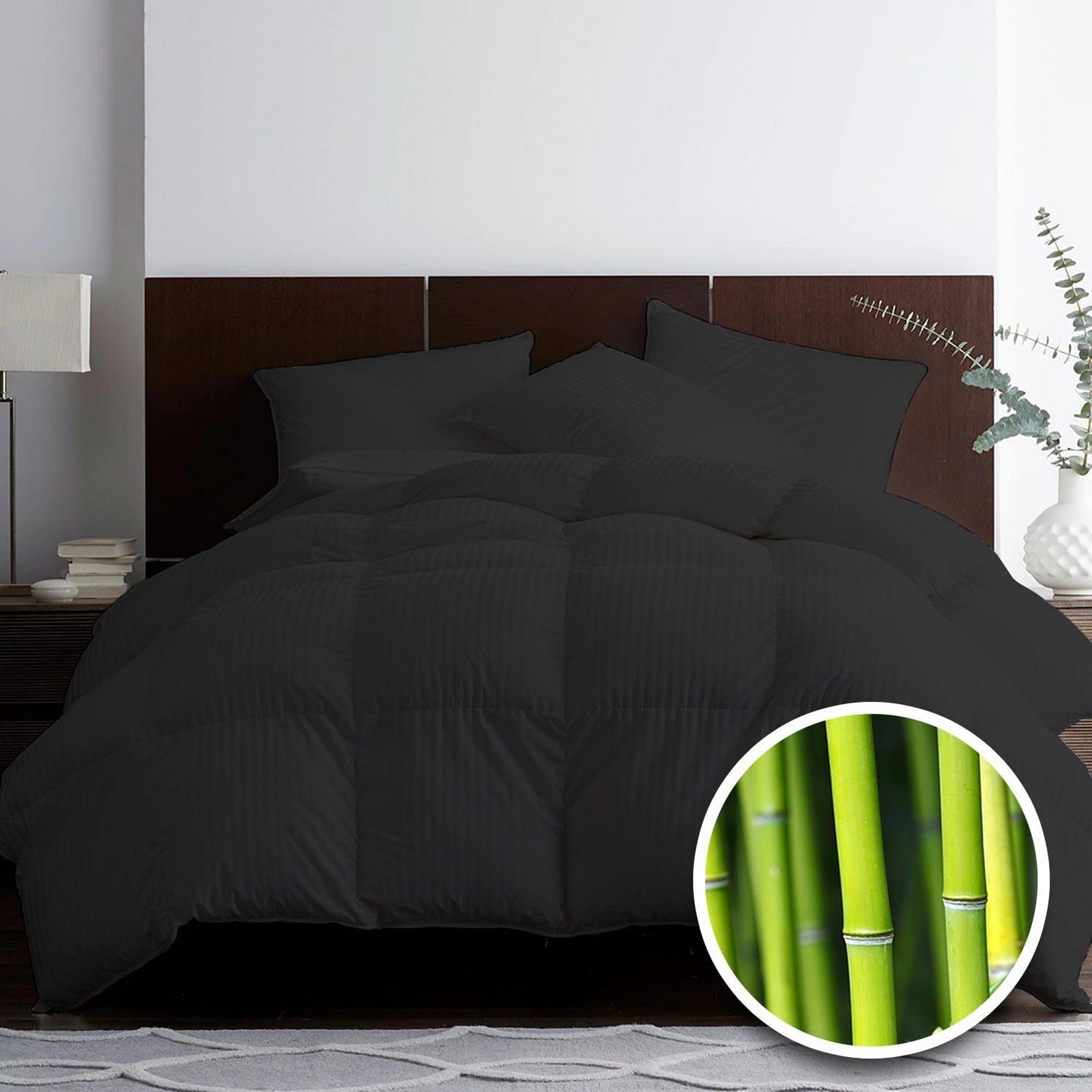 Pilota pat dublu matlasata, negru, bumbac, 200x220 cm