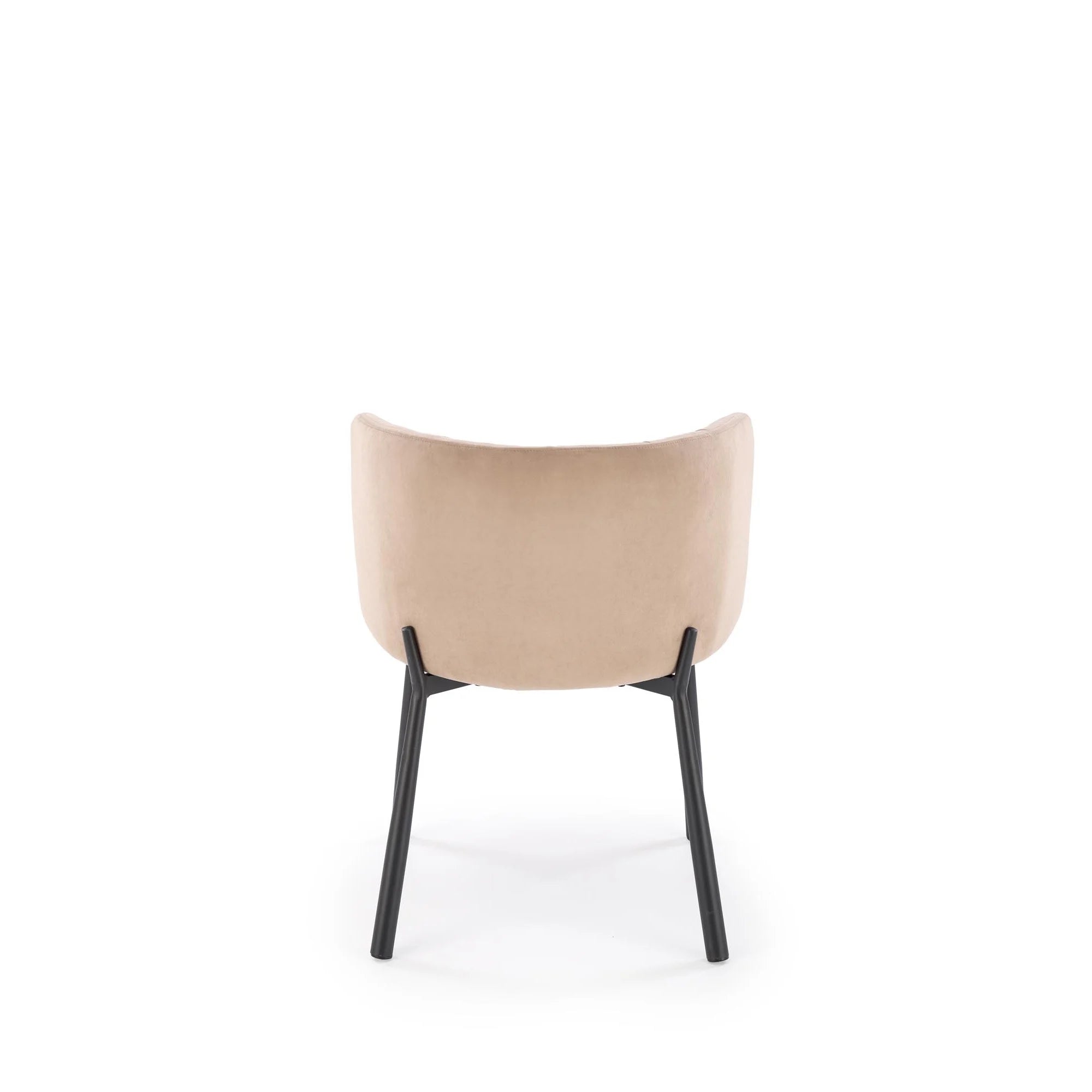 Scaun K531, bej/negru, stofa catifelata/metal, 60x58x76 cm