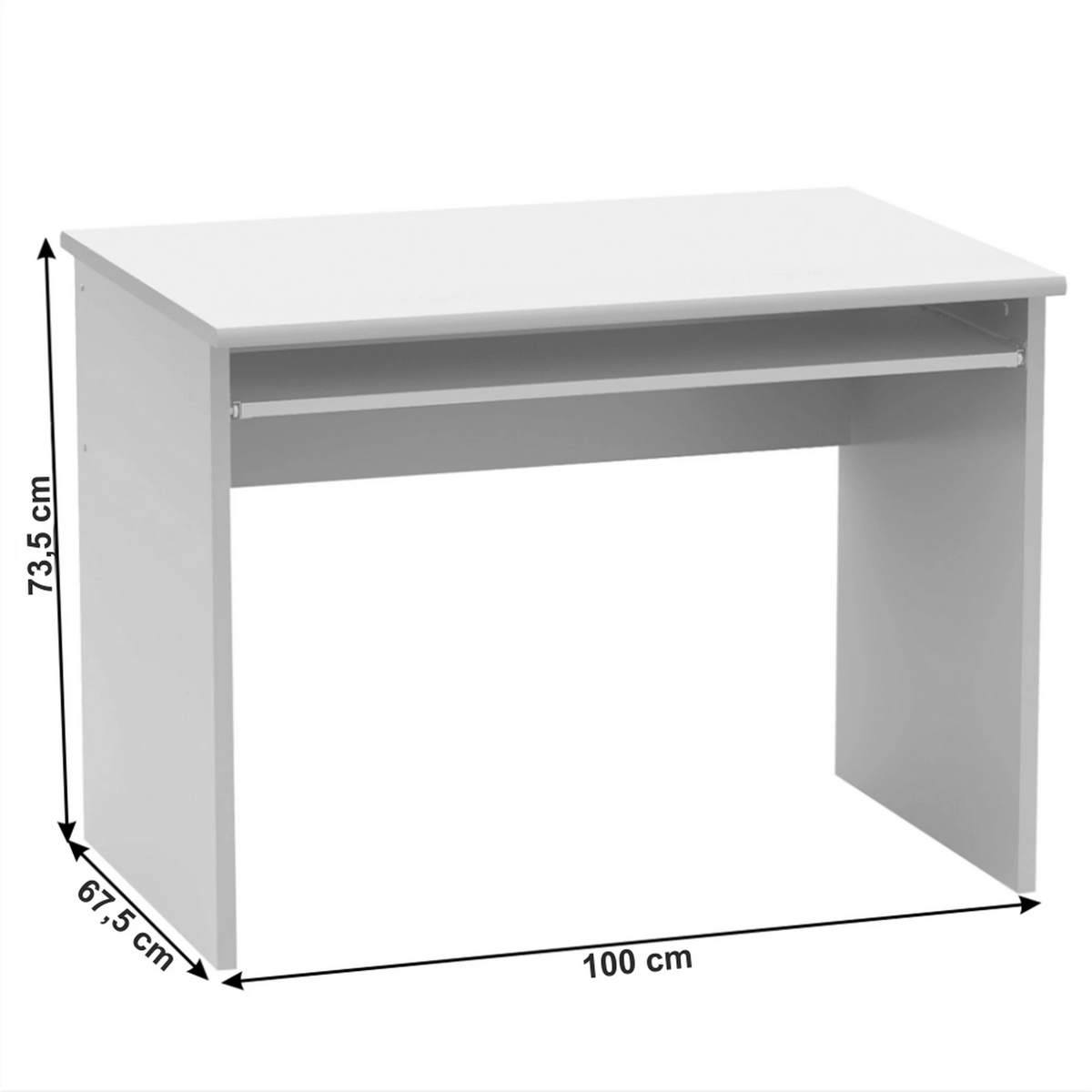 Masa birou JOHAN 2 NEW 02,alb, DTD laminat, 100x68x74 cm