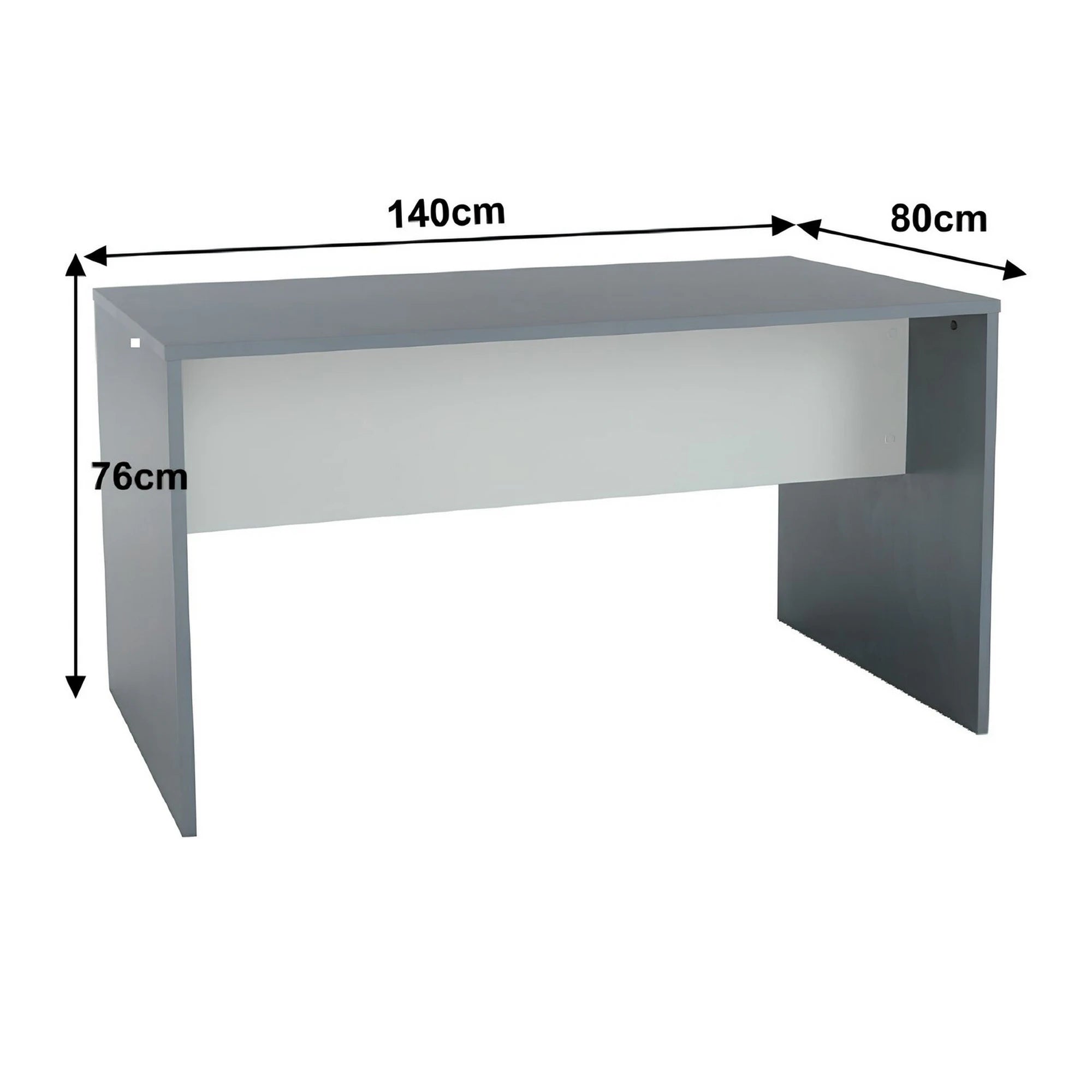 Masa birou RIOMA NEW TYP 11, gri grafit, DTD laminat, 140x80x76 cm