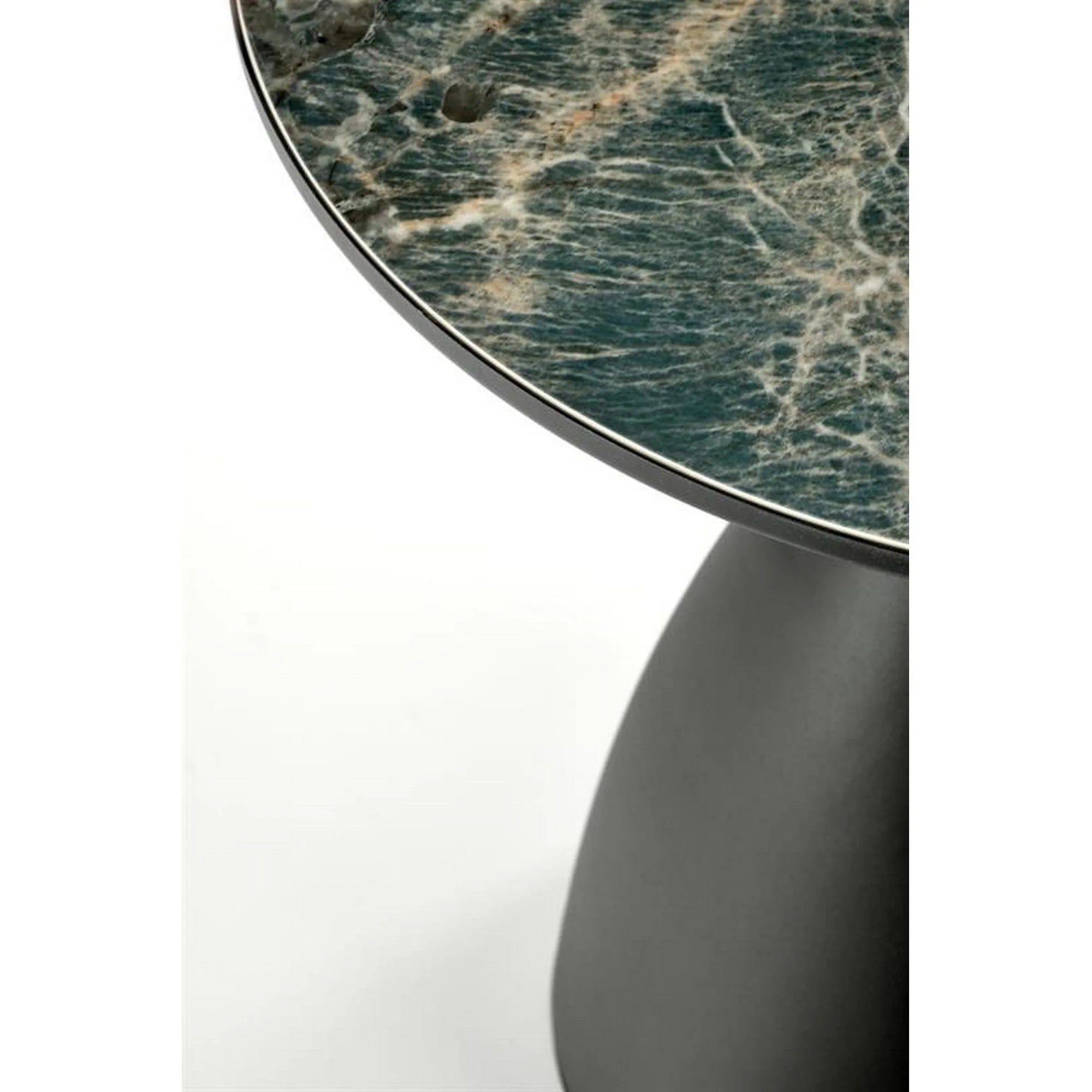 Masuta cafea MORENA, negru/negru cu efect de marmura, ceramica/otel, 50x50x52 cm