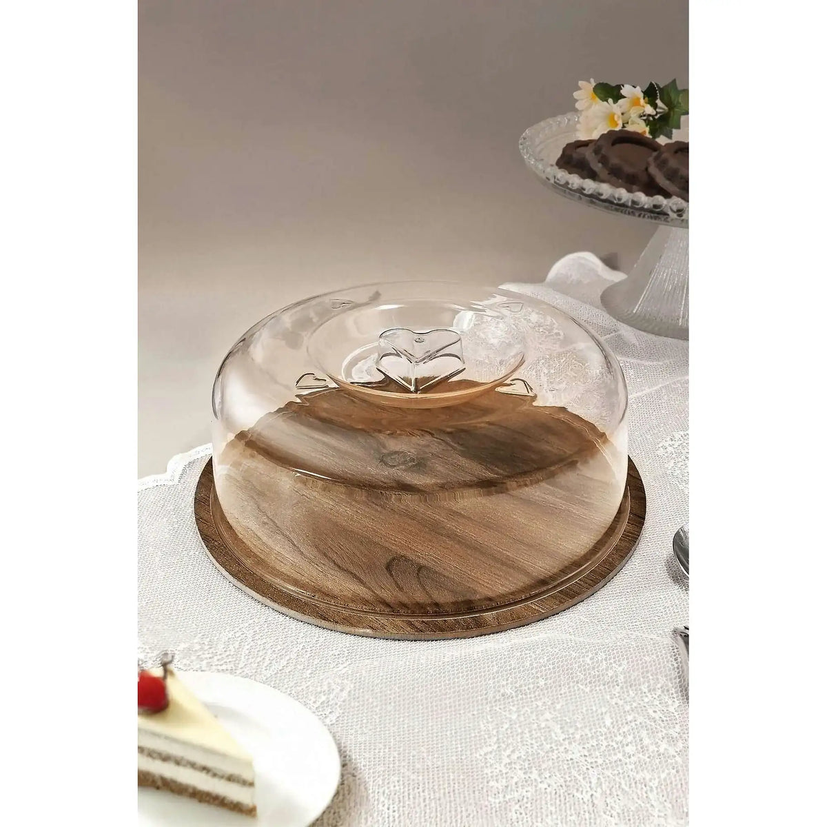 Platou de servire tort MCH10719, maro, plastic