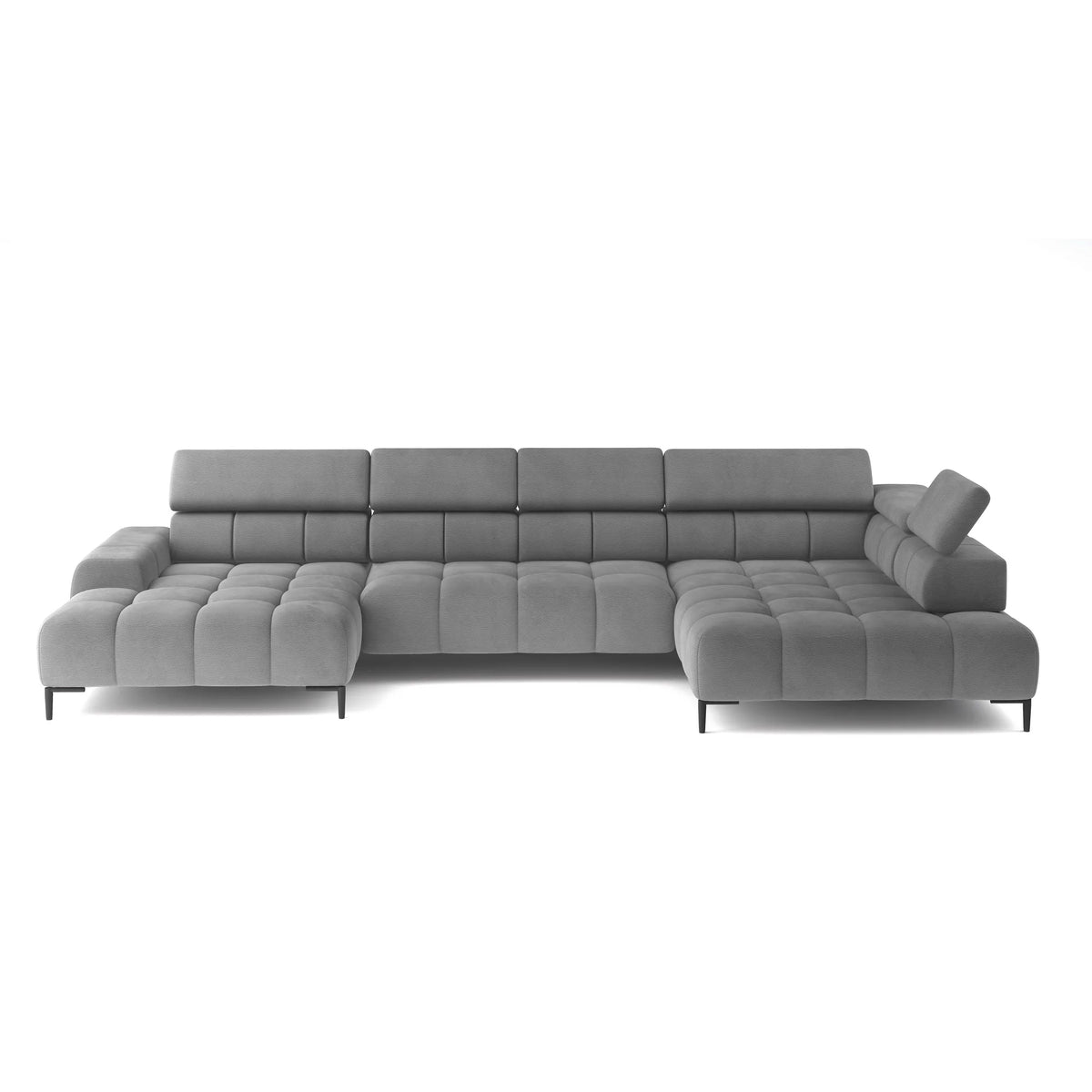 Coltar PLAZA XL, personalizabil materiale gama Premium, cu reglaj electric, tetiera si spatar reglabil, 385x216x99 cm