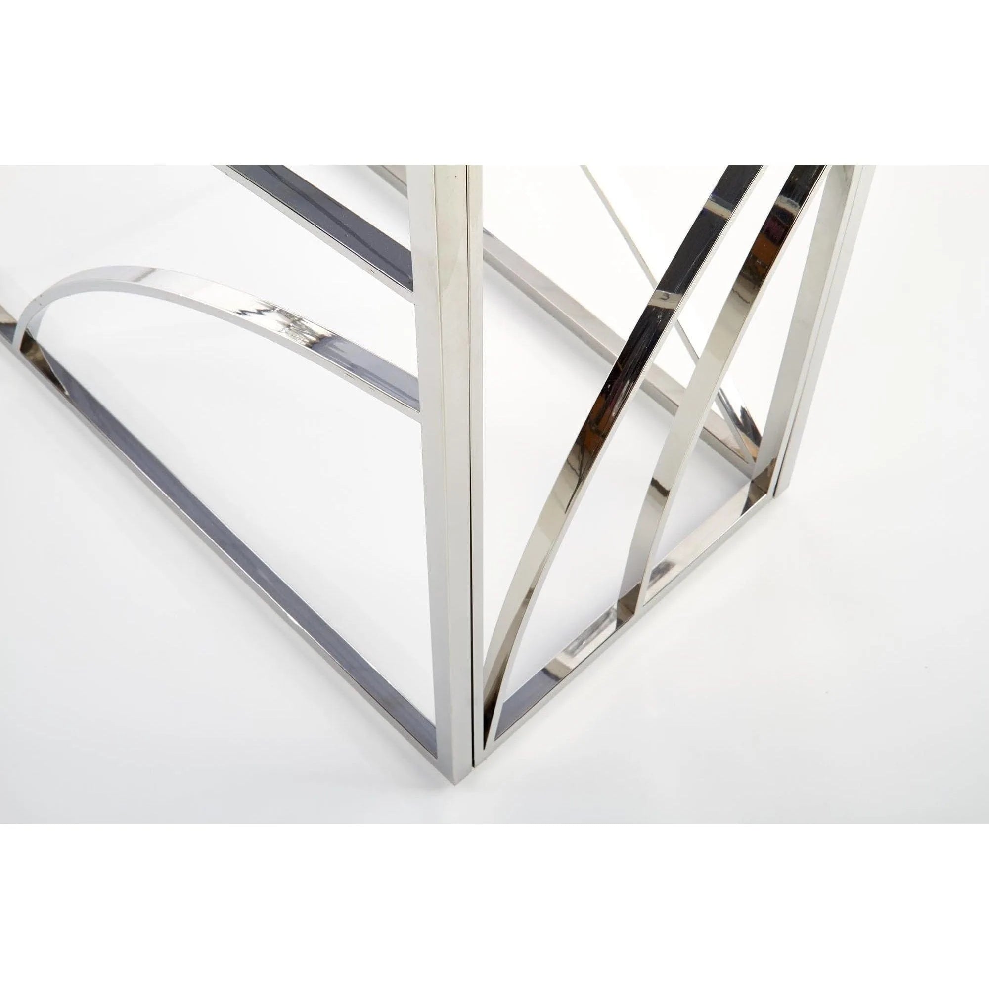 Consola KN5, negru fumuriu/crom, sticla securizata/otel, 120x40x78 cm