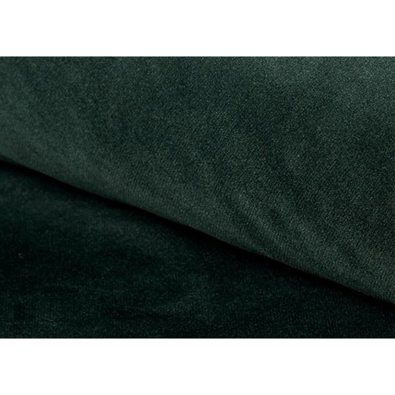 Taburet RON, stofa catifelata verde inchis/wenge, 60x40x43 cm