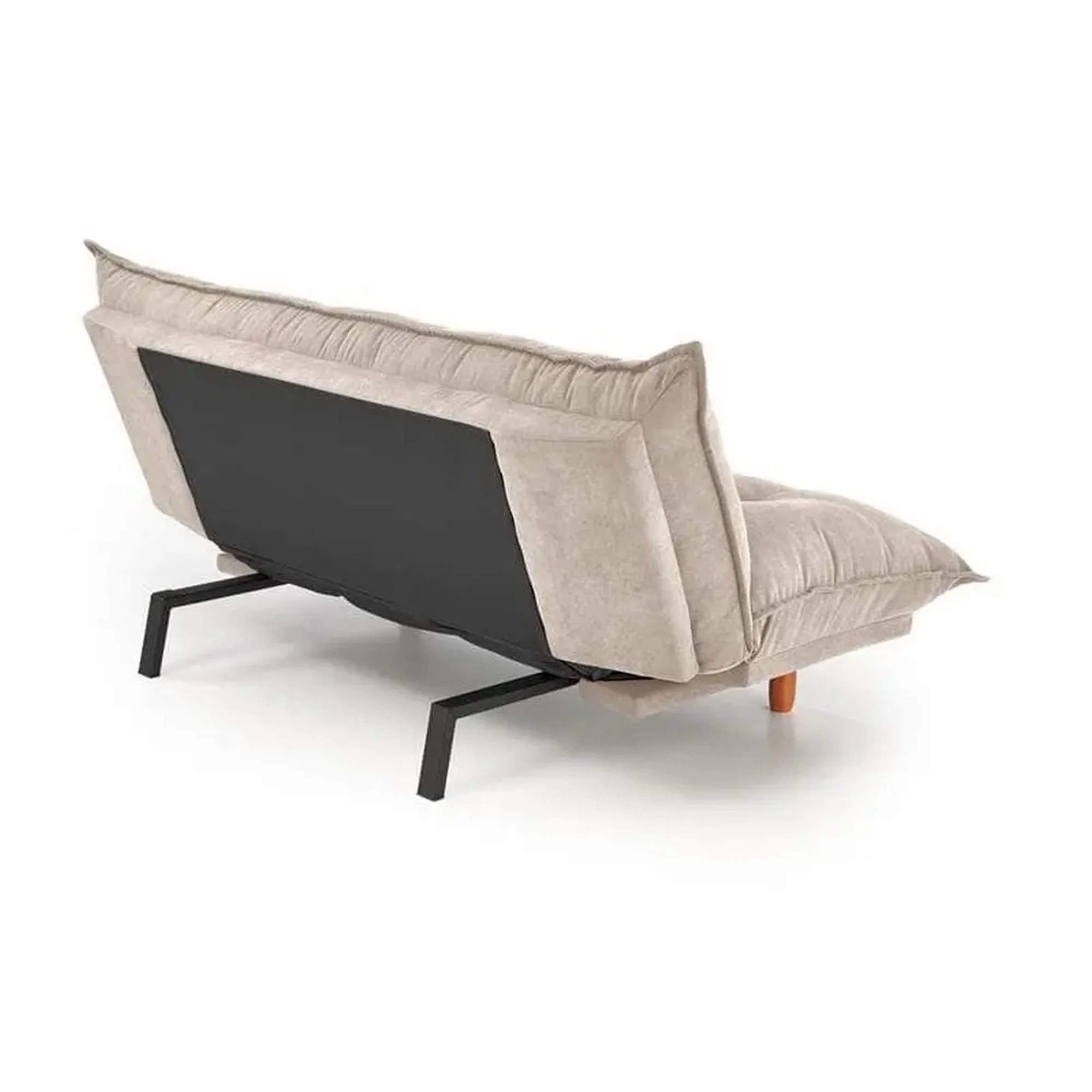 Canapea extensibila PILLOW, bej, stofa/lemn, 190x100x85 cm