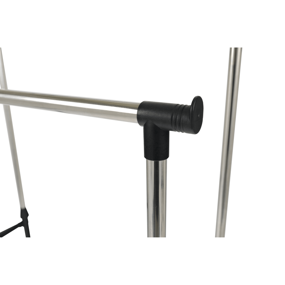 Stander haine OLIVER, negru/crom, metal/plastic, 80x43x150 cm