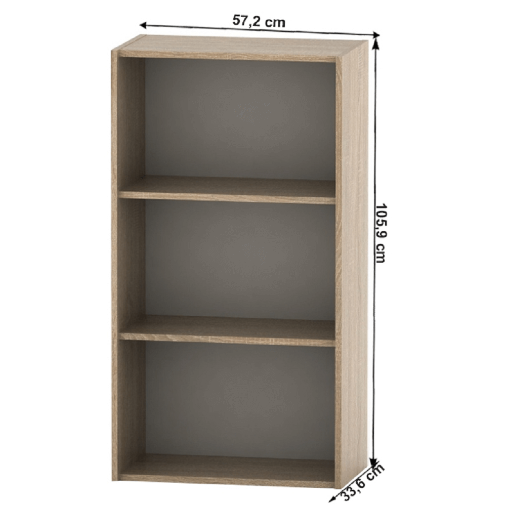 Biblioteca TEMPO ASISTENT NEW 035, stejar sonoma, DTD laminat, 57x34x106 cm