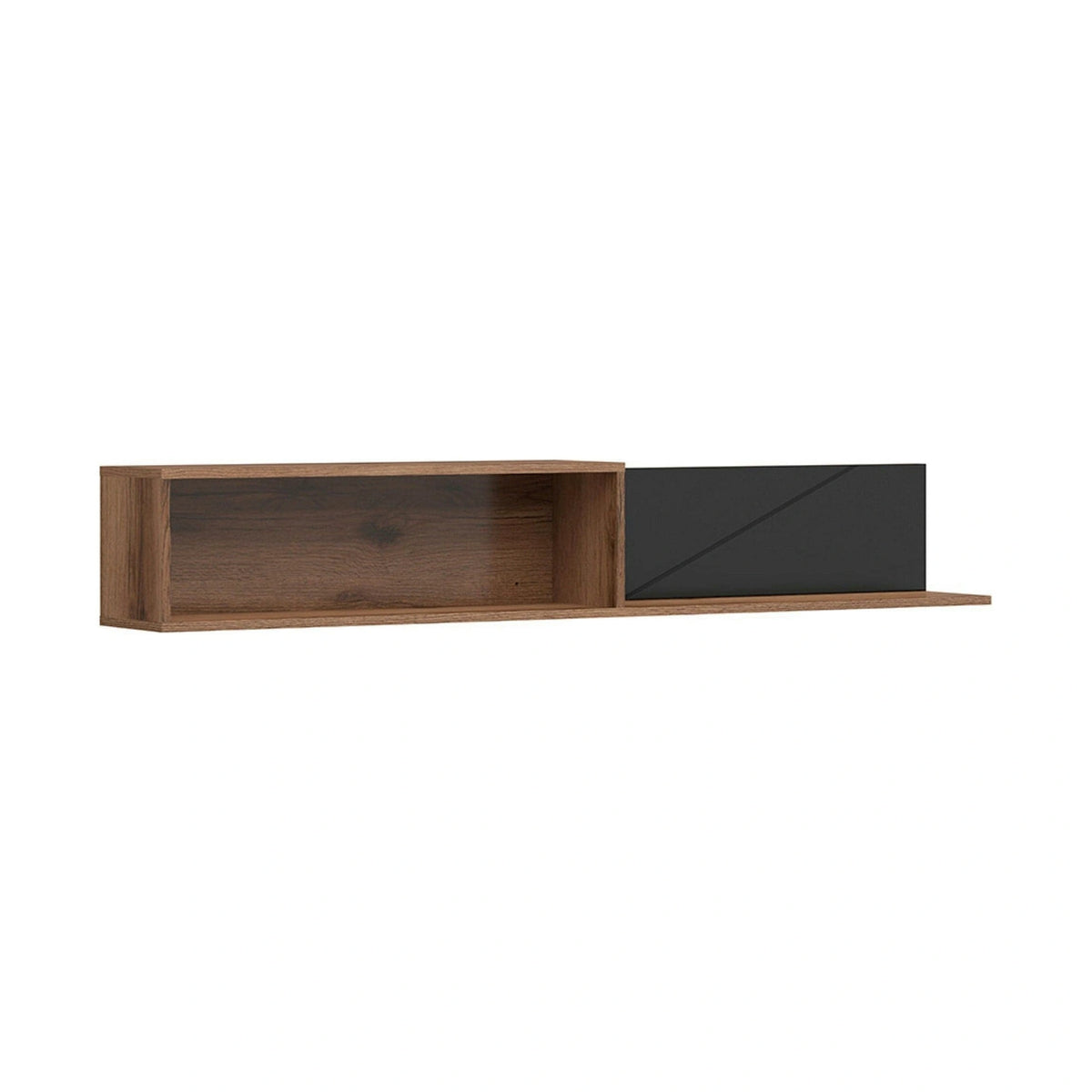 Polita FORN, nuc/negru mat, PAL melaminat, 156x22x25 cm