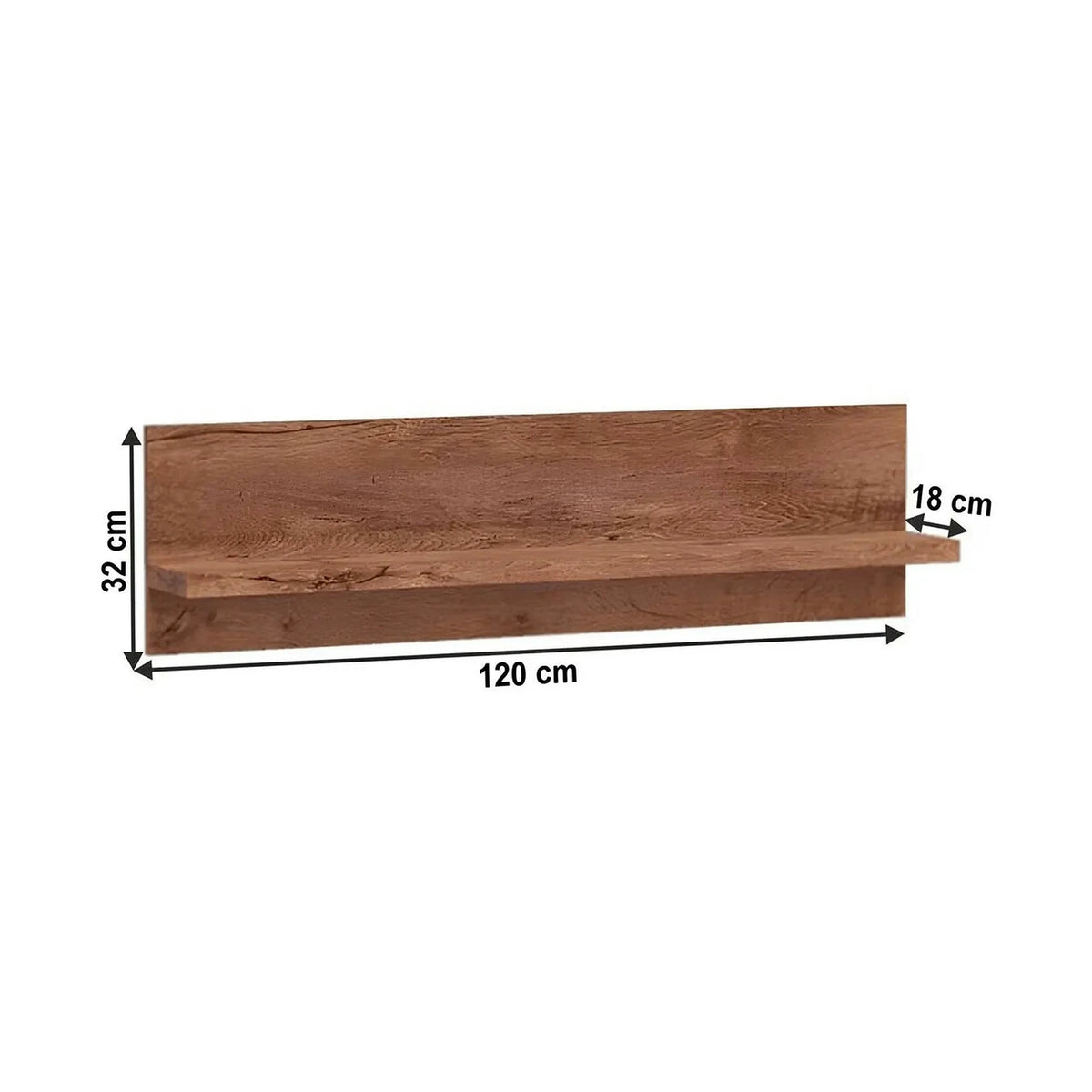 Polita INFINITY I-11, frasin deschis, PAL melaminat, 120x18x32 cm
