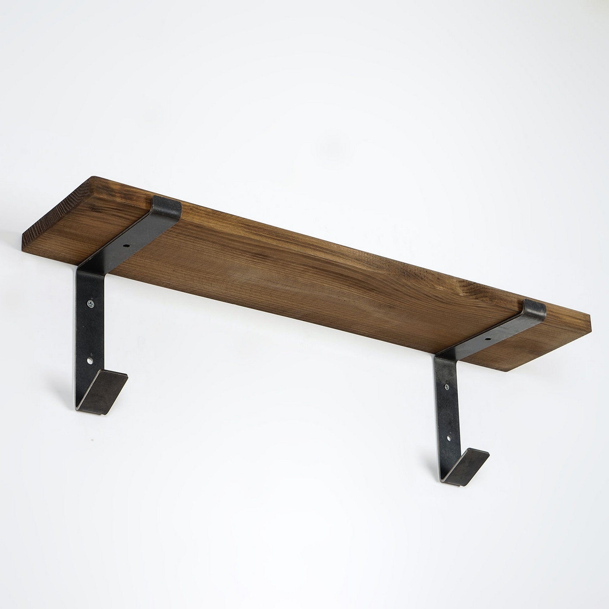 Polita LAM012, nuc, lemn/metal, 60x14x16 cm