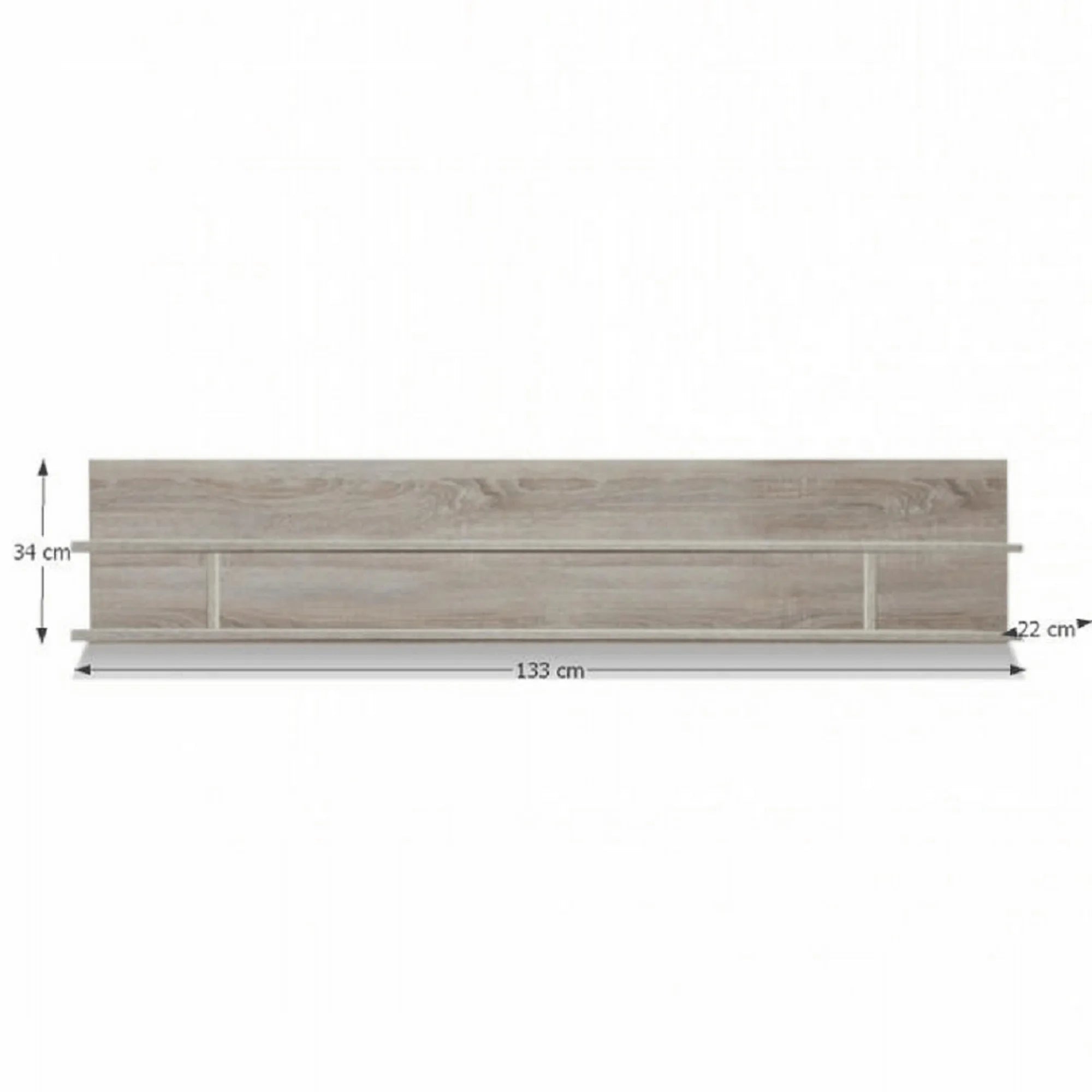 Polita PANAMA TYP 09, stejar sonoma, PAL laminat, 133x22x34 cm