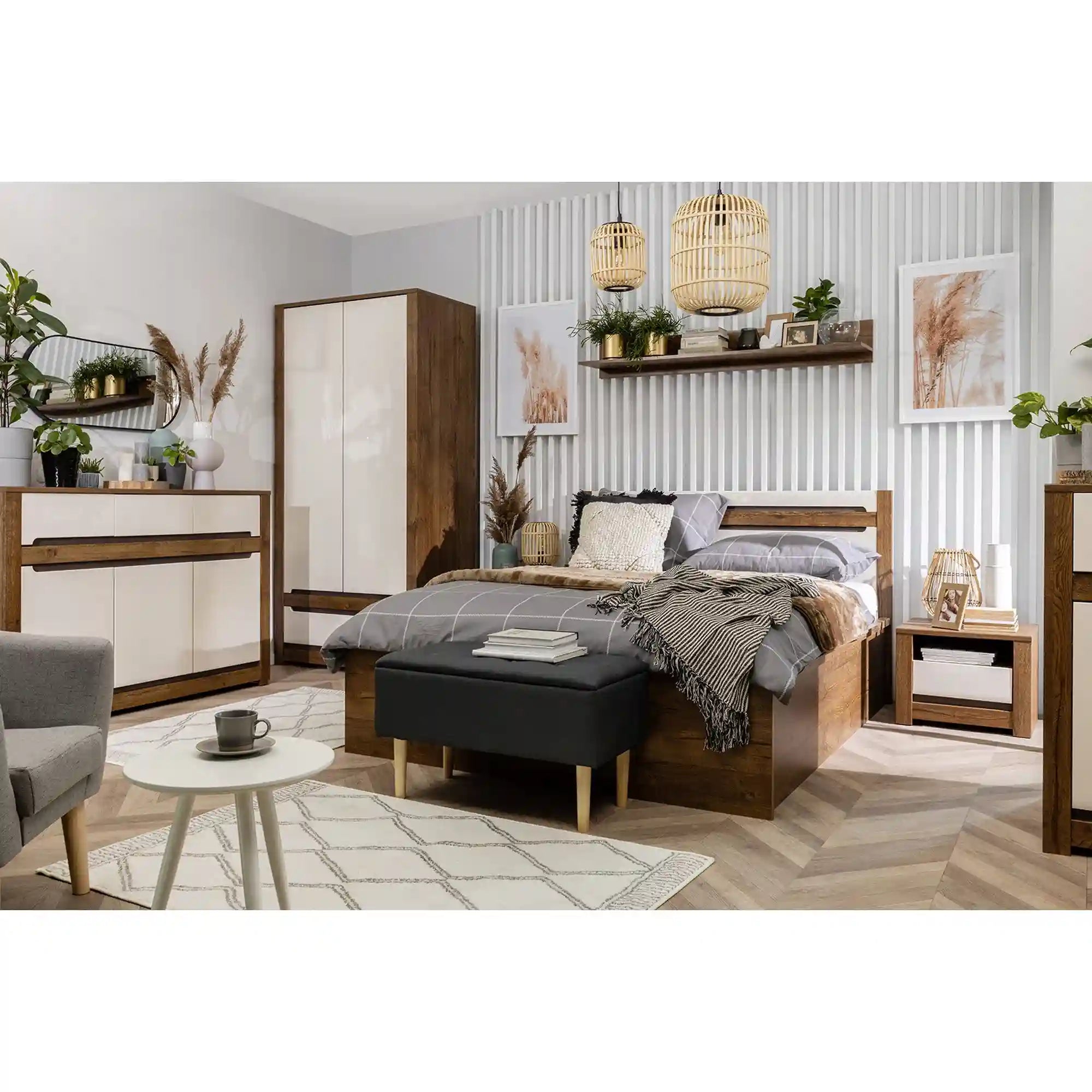 Polita RUSO, stejar, PAL laminat, 149x28x20 cm