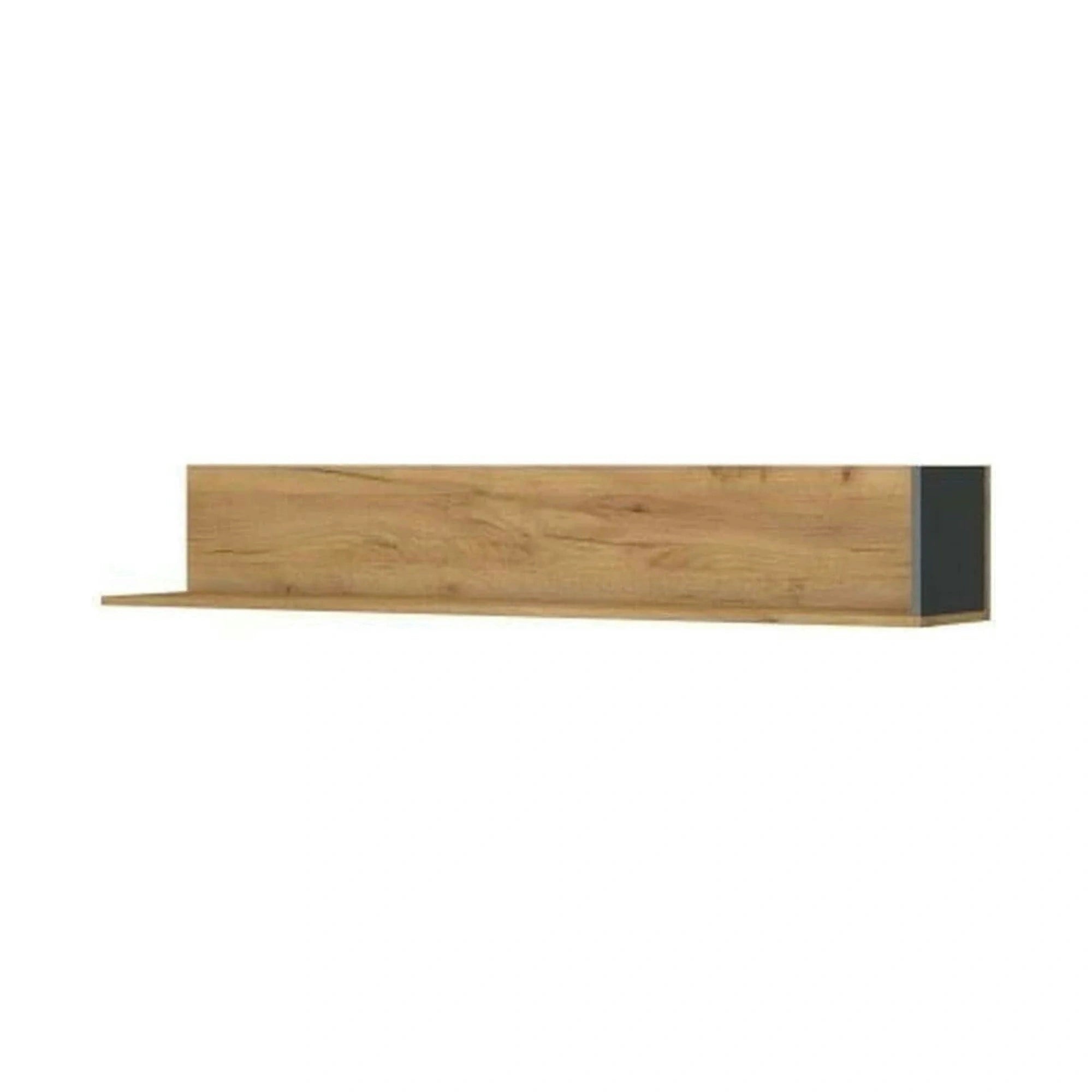 Polita SANTES, stejar auriu/gri antracit, PAL, 155x27x25 cm