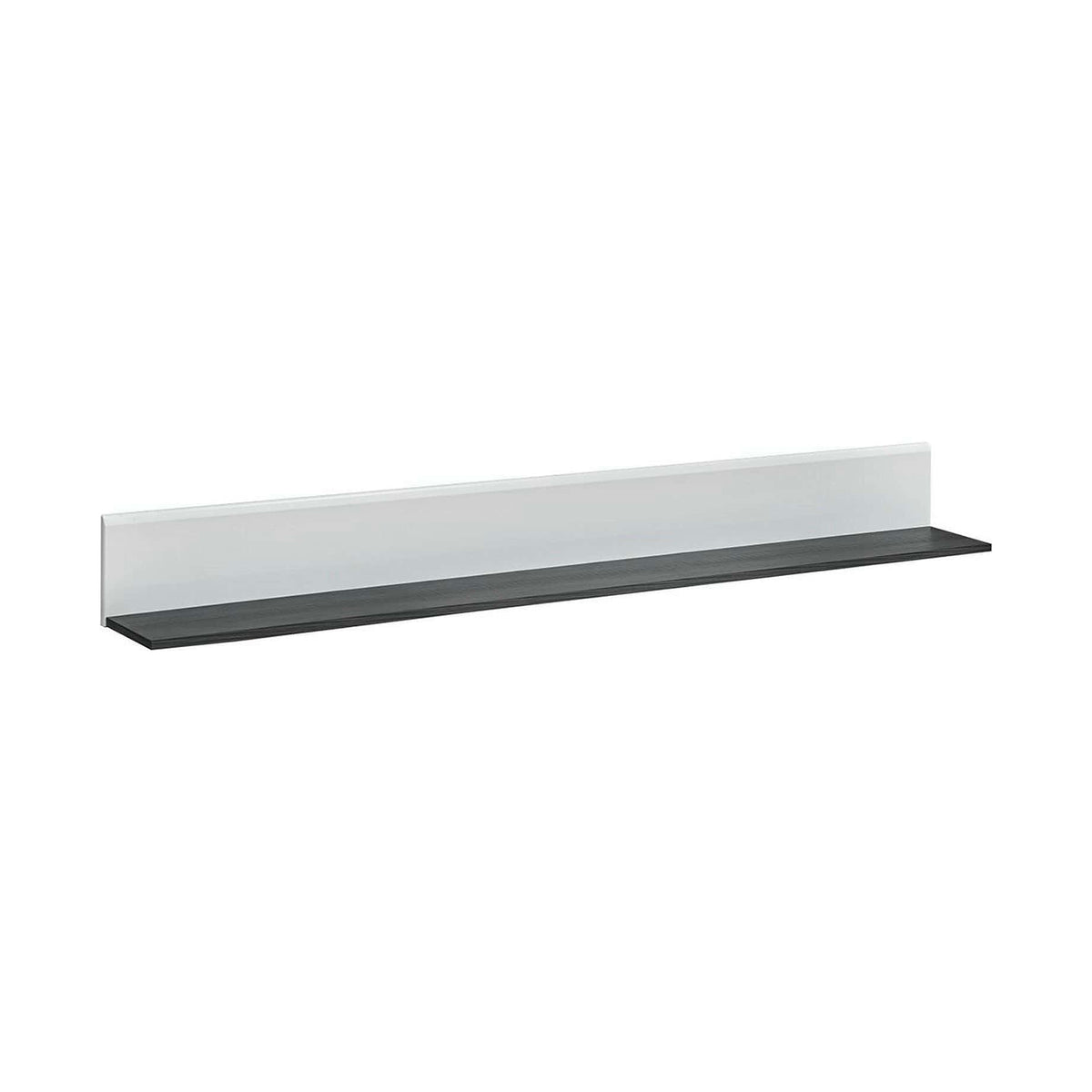 Polita SOLIDO TWIN, alb/negru, PAL laminat, 180x21x20 cm