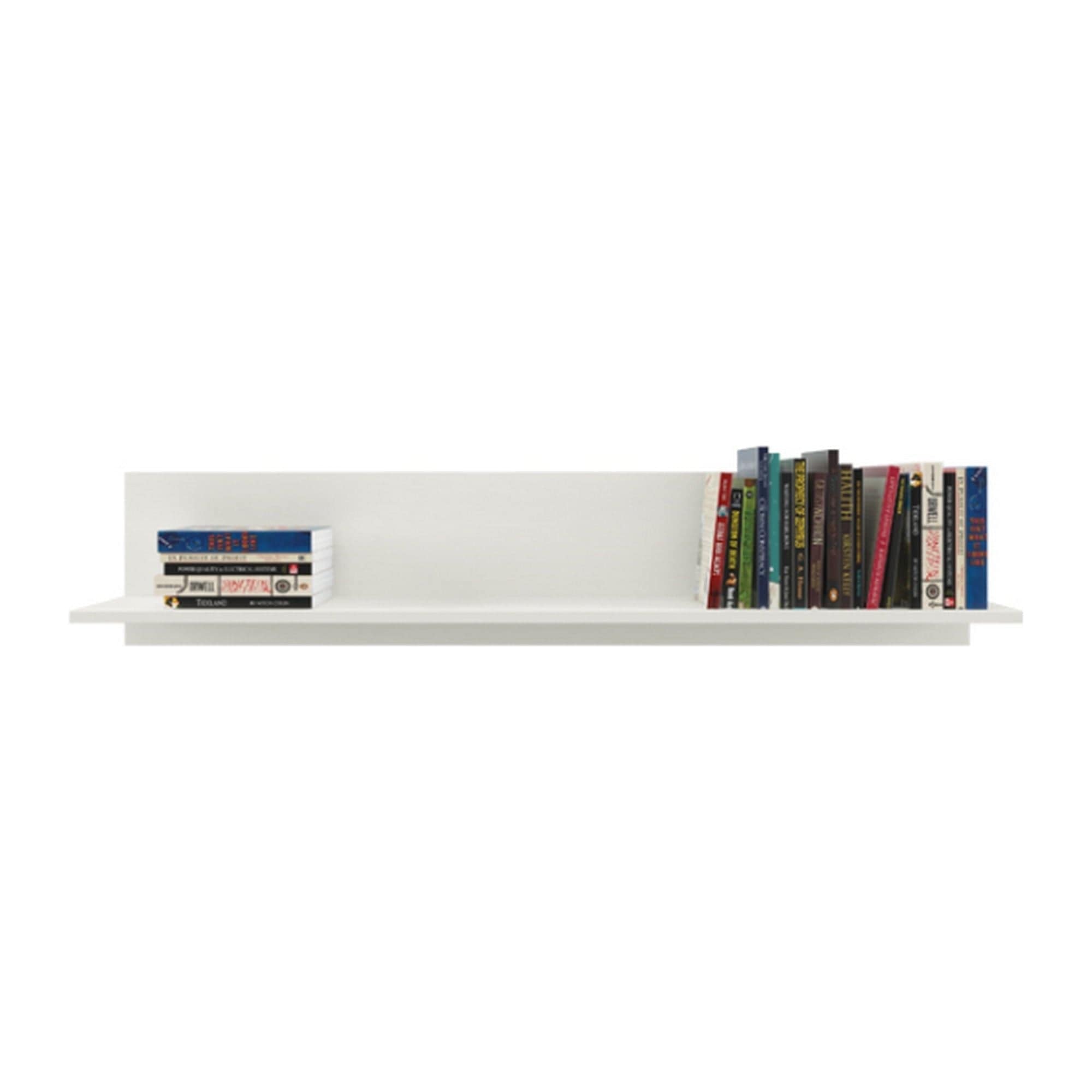 Polita TIFFANY, alb vintage, PAL laminat, 130x22x27 cm