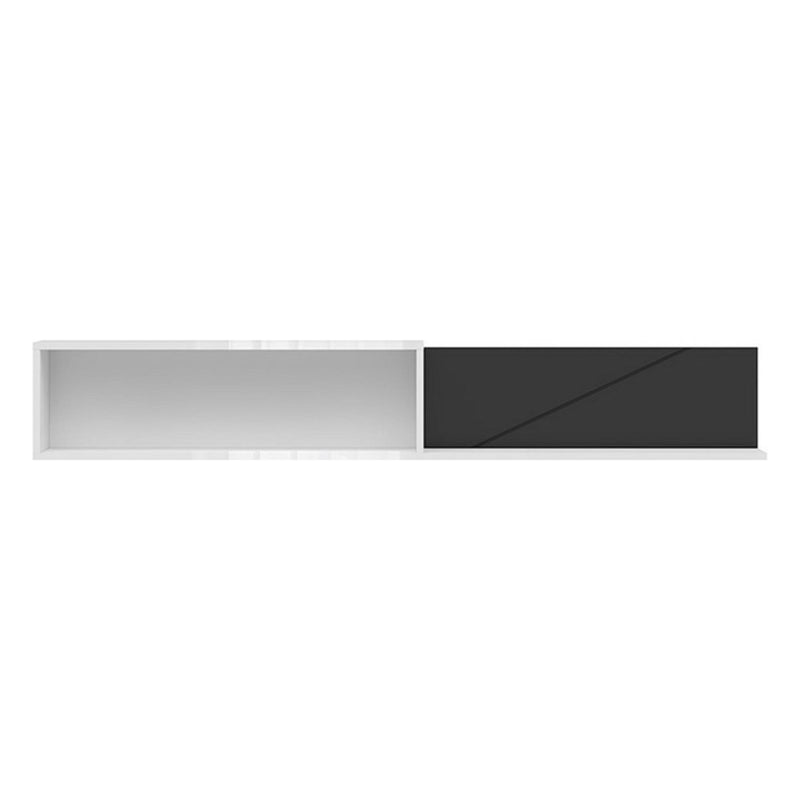 Polita FORN, alb lucios/negru mat, PAL, 156x22x25 cm