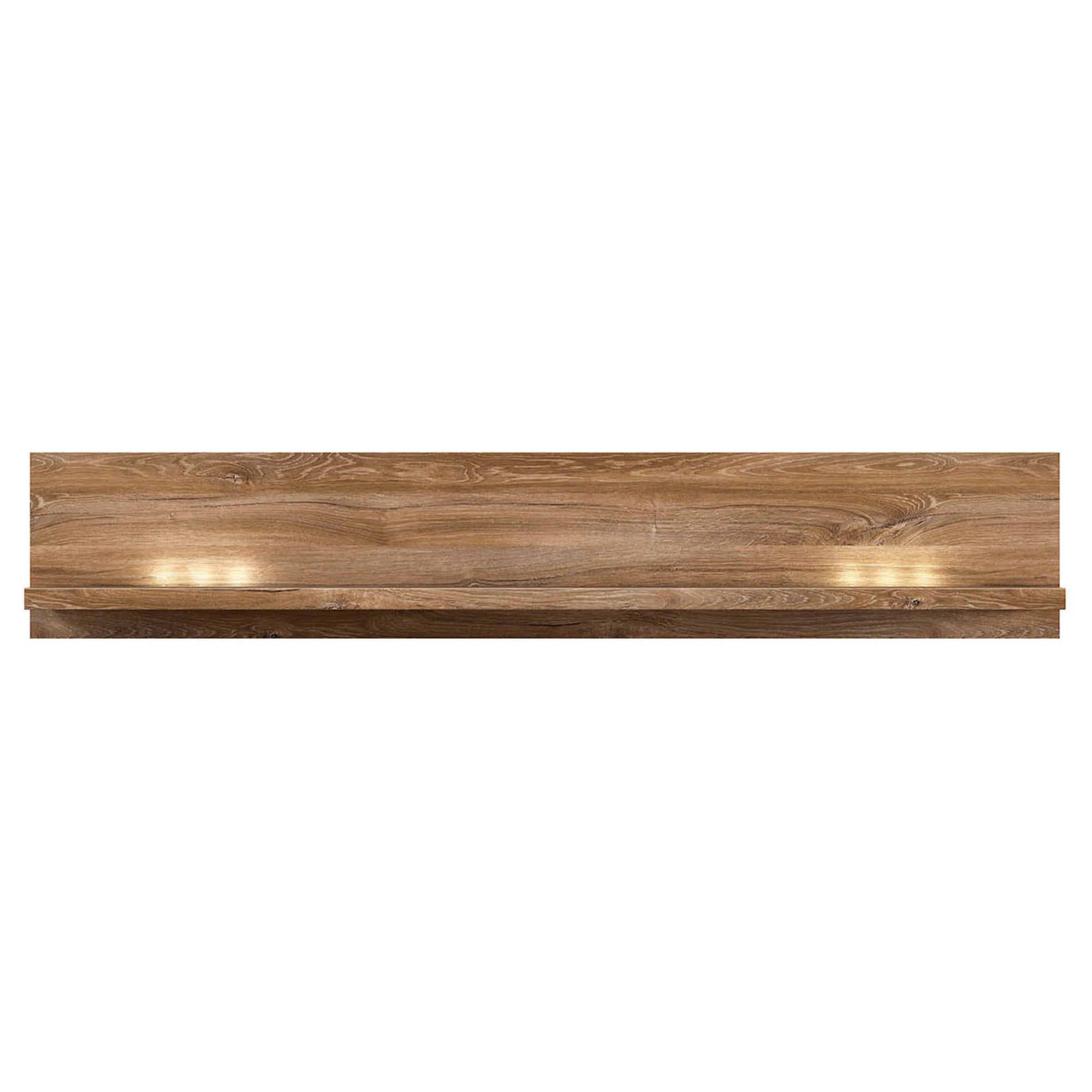 Polita GENT, stejar, PAL, cu iluminare LED, 139x27x25 cm