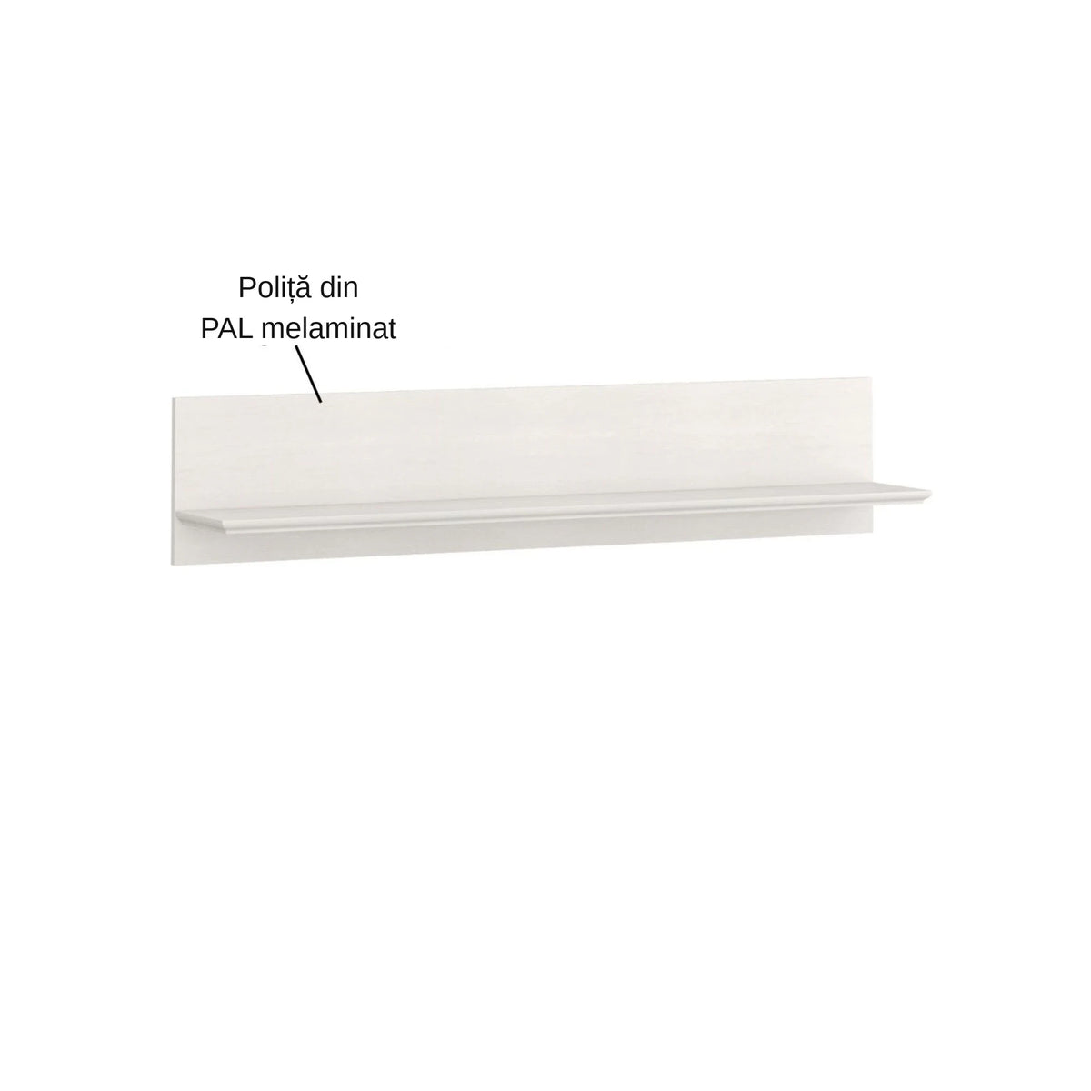 Polita TIFFANY, crem, PAL laminat, 130x22x27 cm