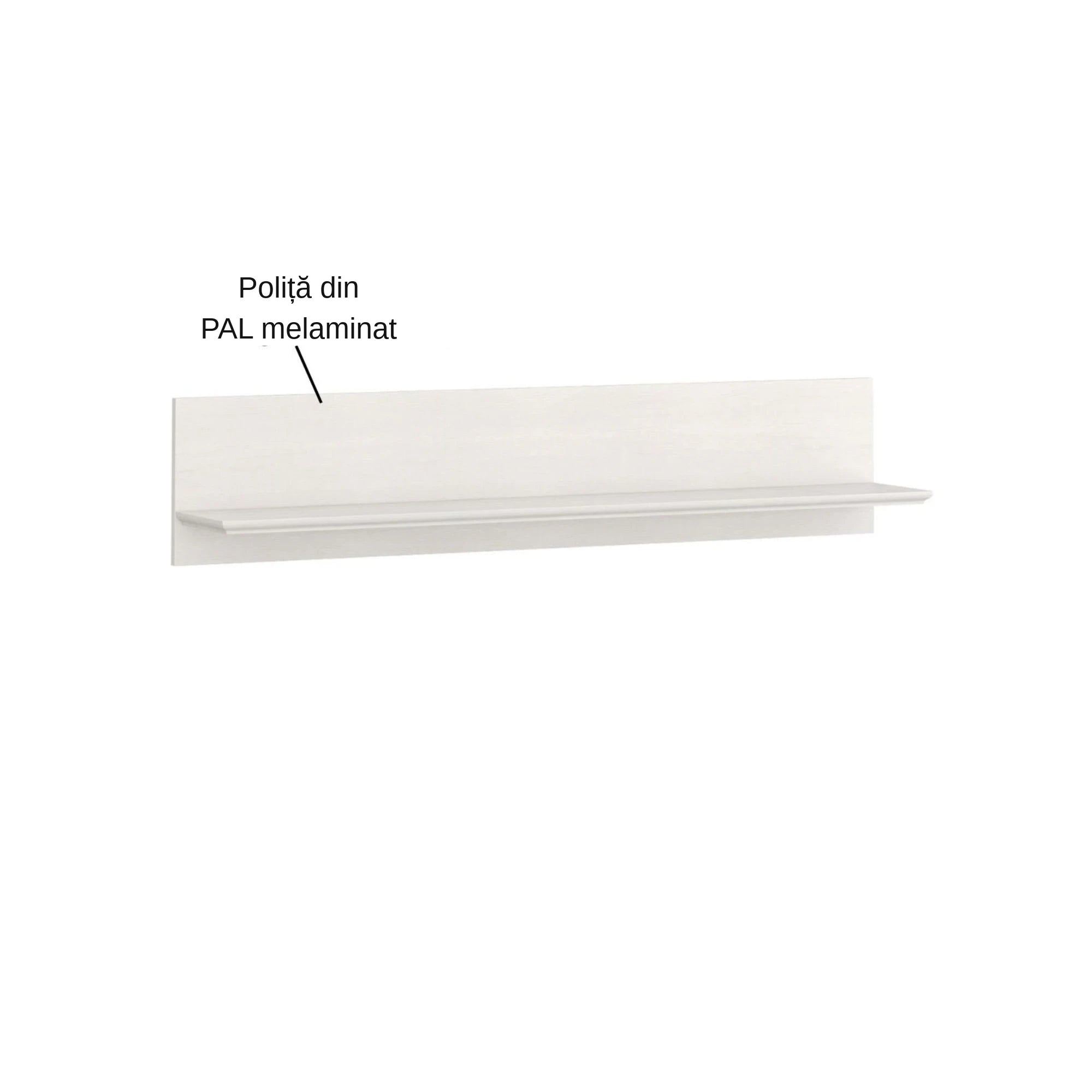 Polita TIFFANY, crem, PAL laminat, 130x22x27 cm