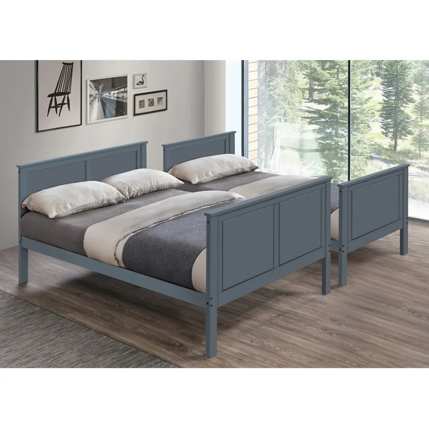 Pat supraetajat NEVIL 90x200/140x200, gri antracit, cu somiera